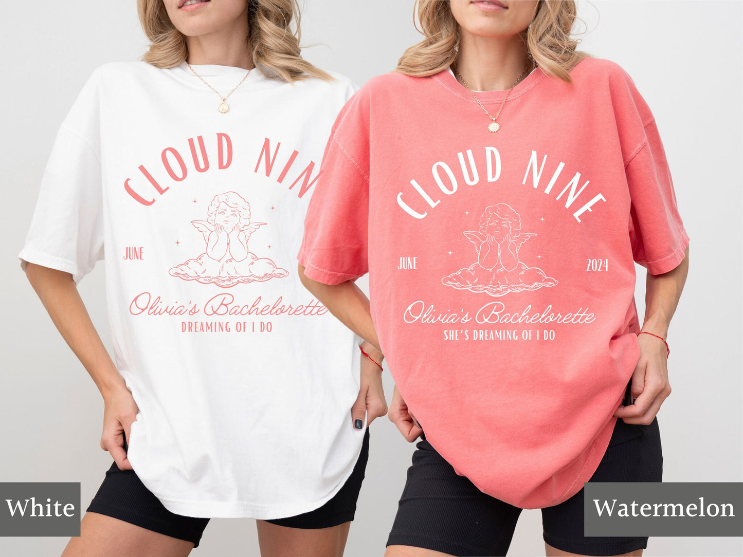 Cloud Nine Bachelorette Shirts, Bride on Cloud Nine, Custom Location Bachelorette Tees, Personalized Bridal Party Tshirts, Bach Party