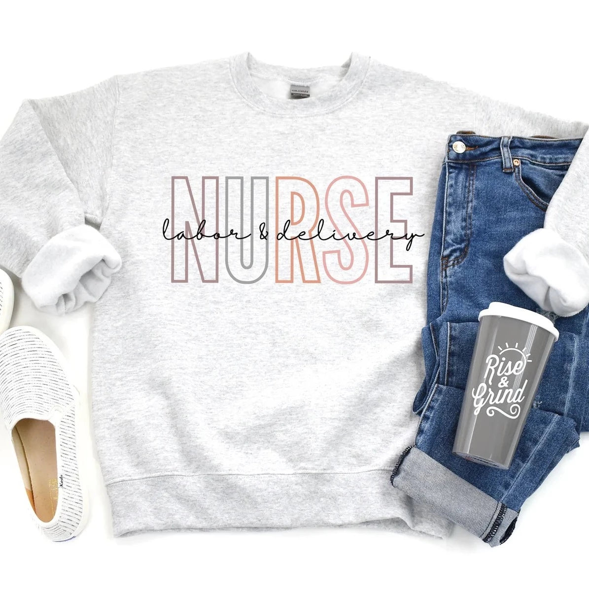 Colourful Labor & Delivery Nurse Sweatshirt