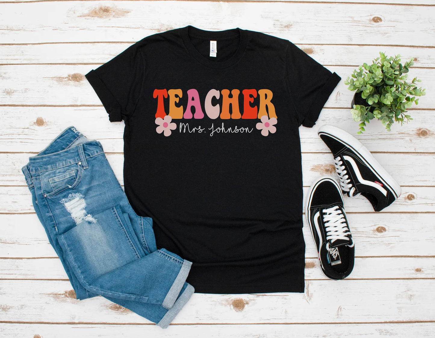 Custom Retro Teacher Tee