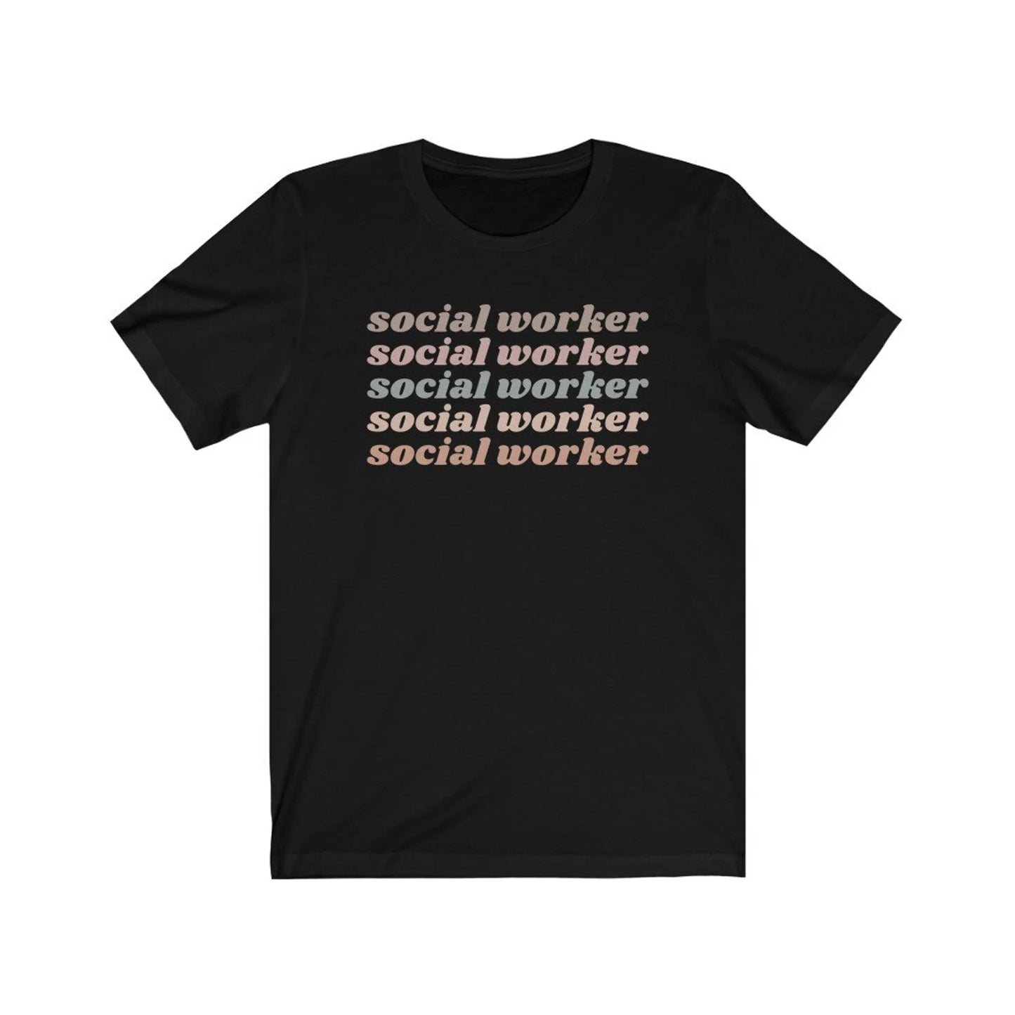 Light Retro Social Worker Tee
