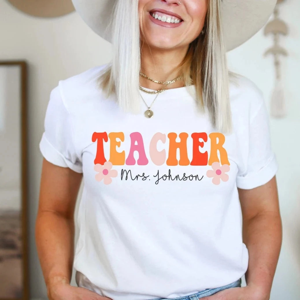 Custom Retro Teacher Tee