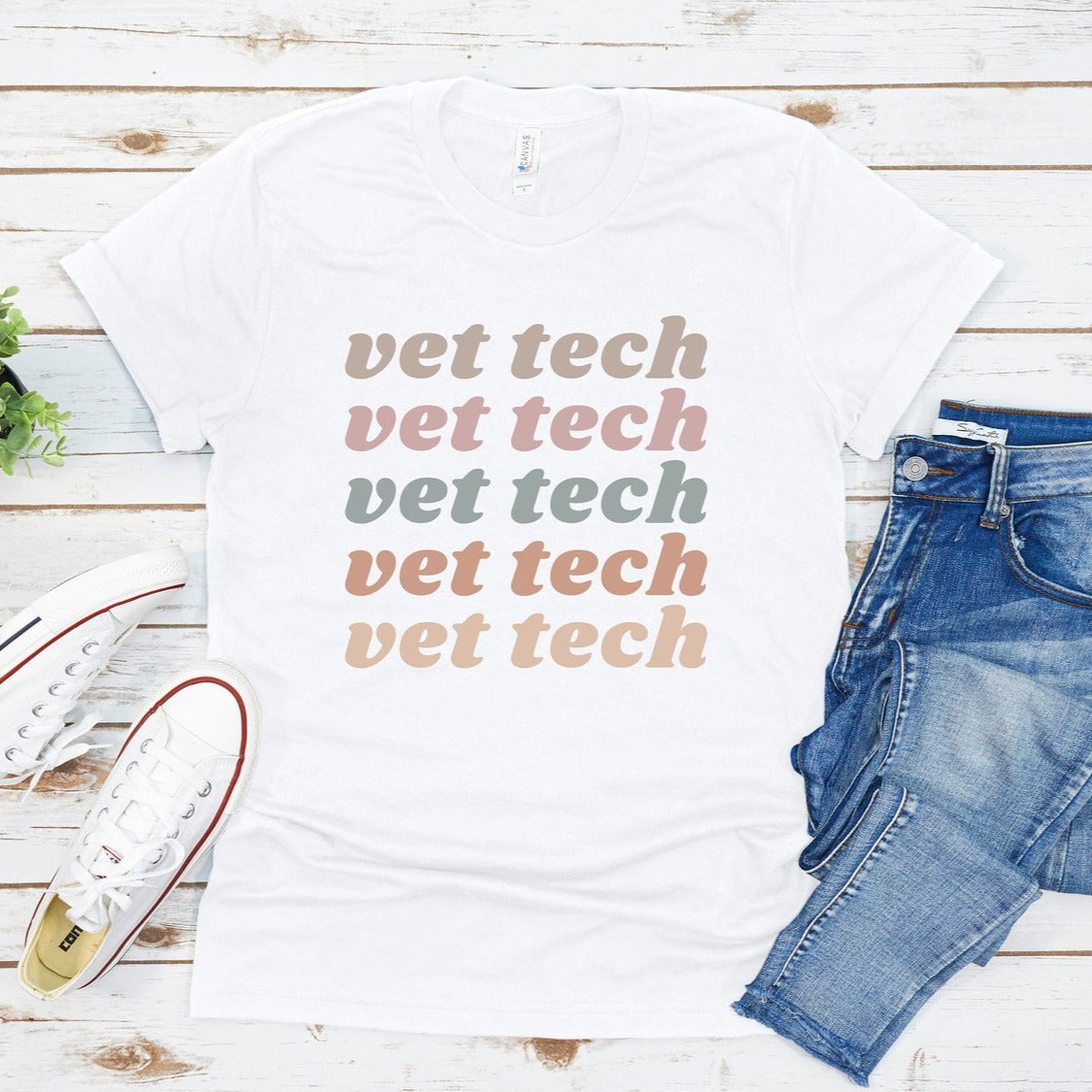 Light Retro Vet Tech Tee