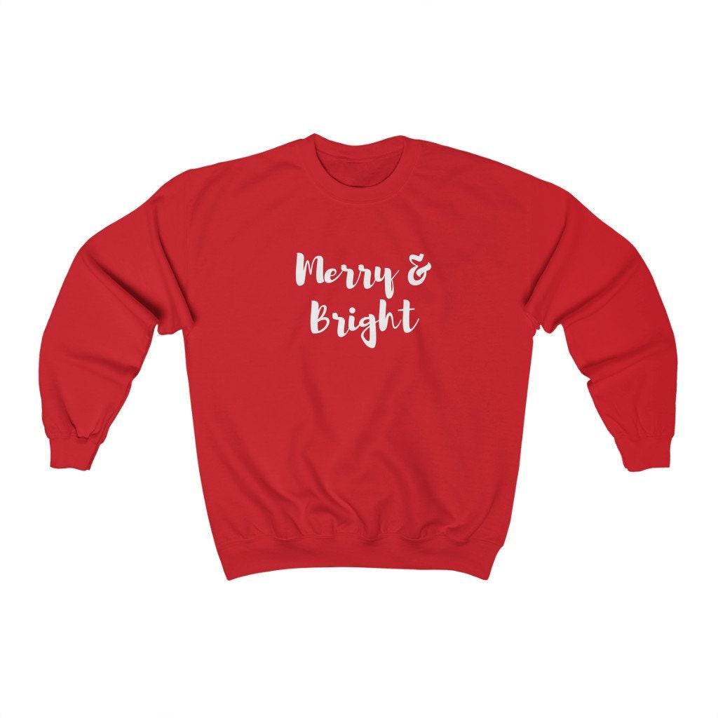 Merry and Bright Sweatshirt, Ugly Christmas Sweater, Unisex Crewneck, Xmas Gift, Christmas Party Jumper, Holiday Pajamas, Christmas Shirts