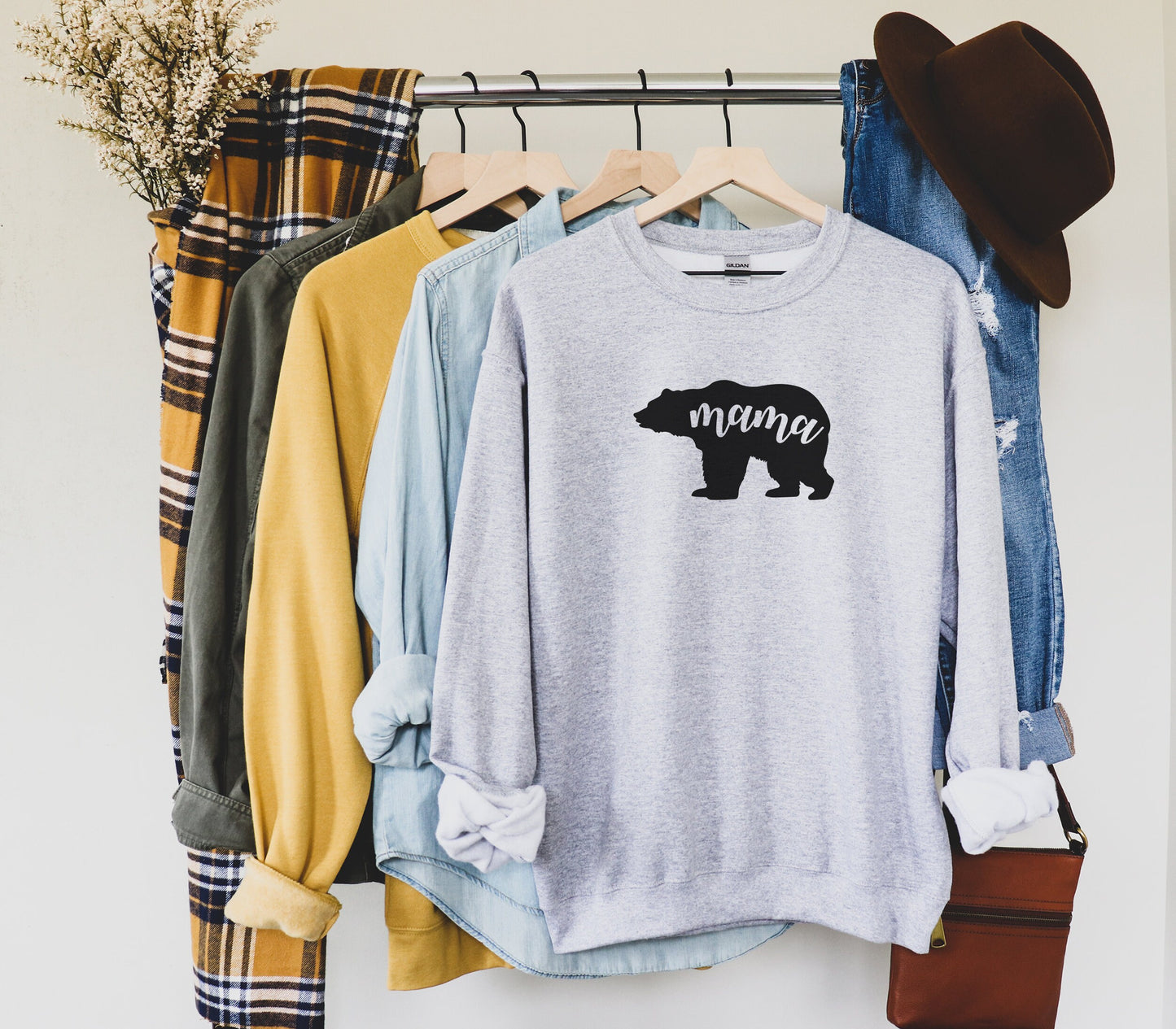 Mama Bear Sweatshirt, Mom Crewneck, Pregnancy Gift, Gift for New Mom, Comfy Mum Sweater, Mother's Day Present
