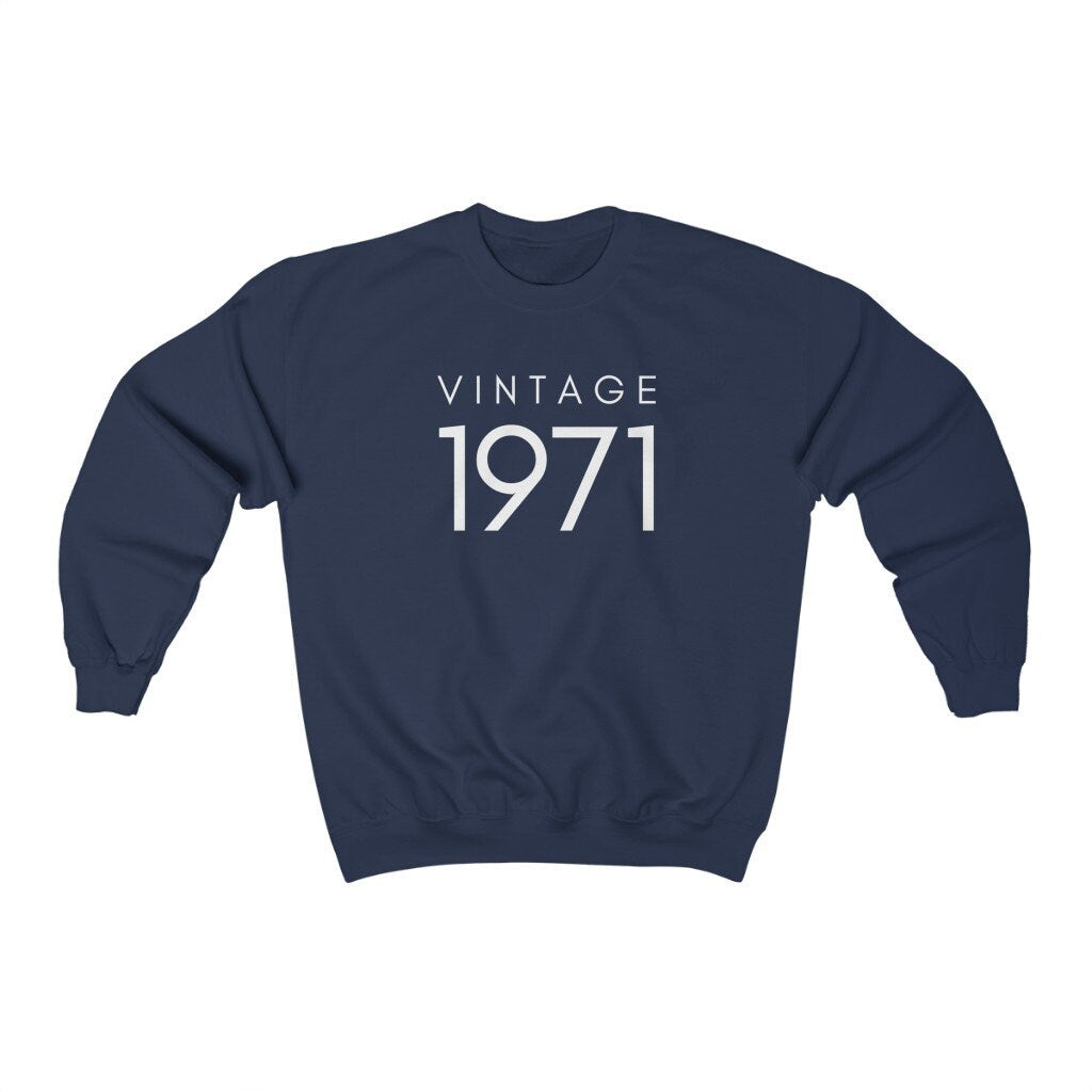 50th Birthday Sweater, Vintage 1971 Shirt, Fifty AF Shirt, Hello Fifty Sweatshirt, Funny 50th Birthday Gift, Unisex Crewneck, Gift for Him