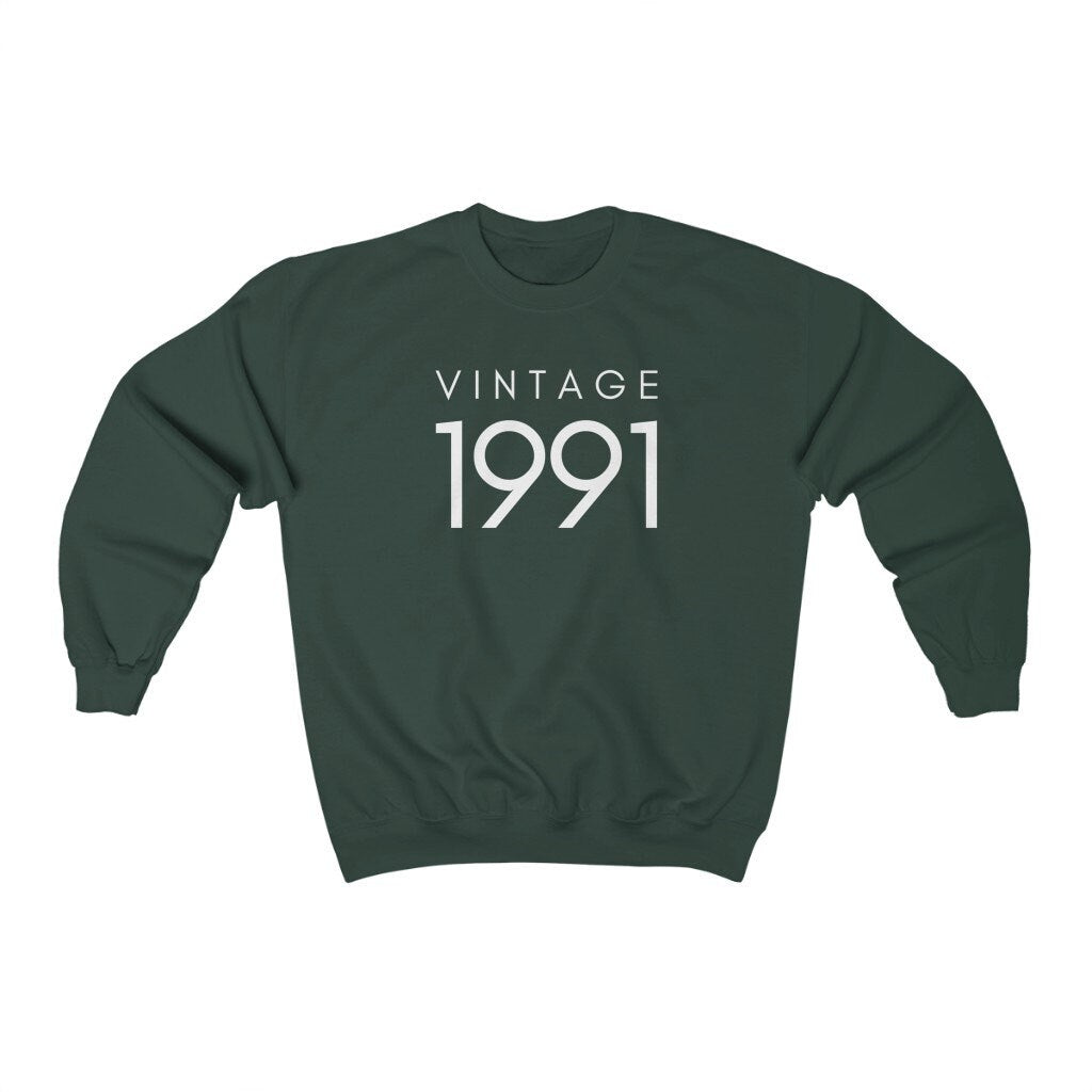 30th Birthday Sweater, Vintage 1991, Shirt for 30th Birthday Party, Hello Thirty Shirt, 30th Birthday Gift, Unisex Crewneck Sweatshirt