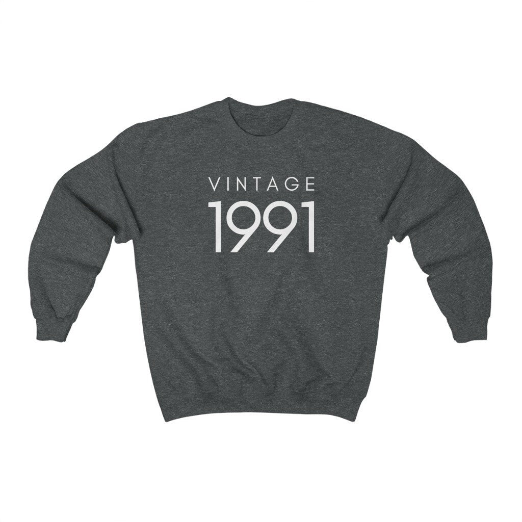 30th Birthday Sweater, Vintage 1991, Shirt for 30th Birthday Party, Hello Thirty Shirt, 30th Birthday Gift, Unisex Crewneck Sweatshirt