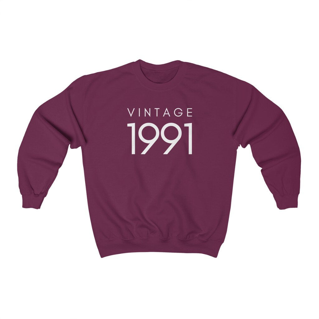 30th Birthday Sweater, Vintage 1991, Shirt for 30th Birthday Party, Hello Thirty Shirt, 30th Birthday Gift, Unisex Crewneck Sweatshirt