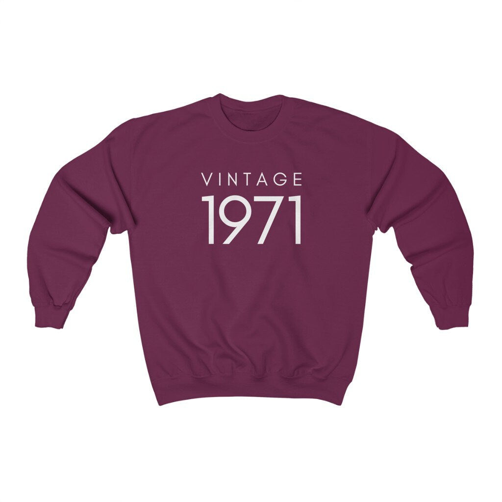 50th Birthday Sweater, Vintage 1971 Shirt, Fifty AF Shirt, Hello Fifty Sweatshirt, Funny 50th Birthday Gift, Unisex Crewneck, Gift for Him