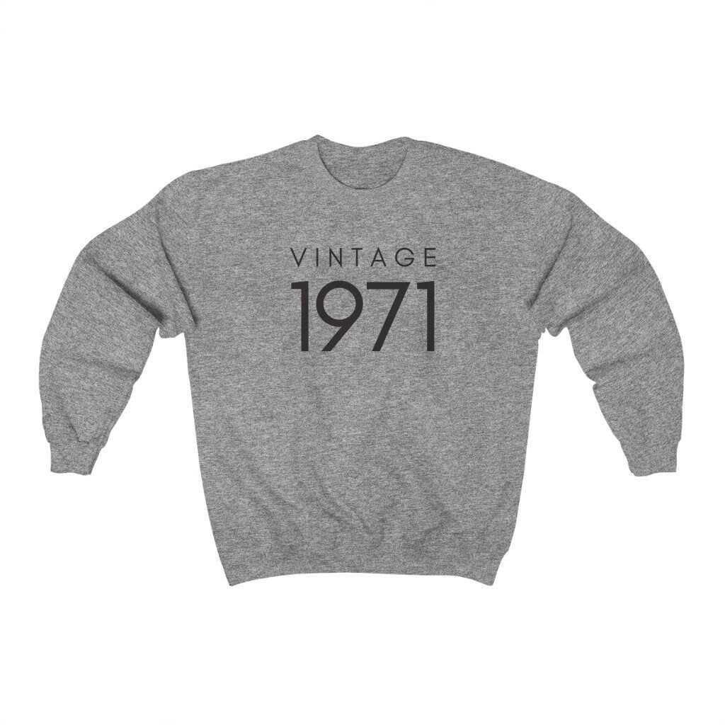 50th Birthday Sweater, Vintage 1971 Shirt, Fifty AF Shirt, Hello Fifty Sweatshirt, Funny 50th Birthday Gift, Unisex Crewneck, Gift for Him