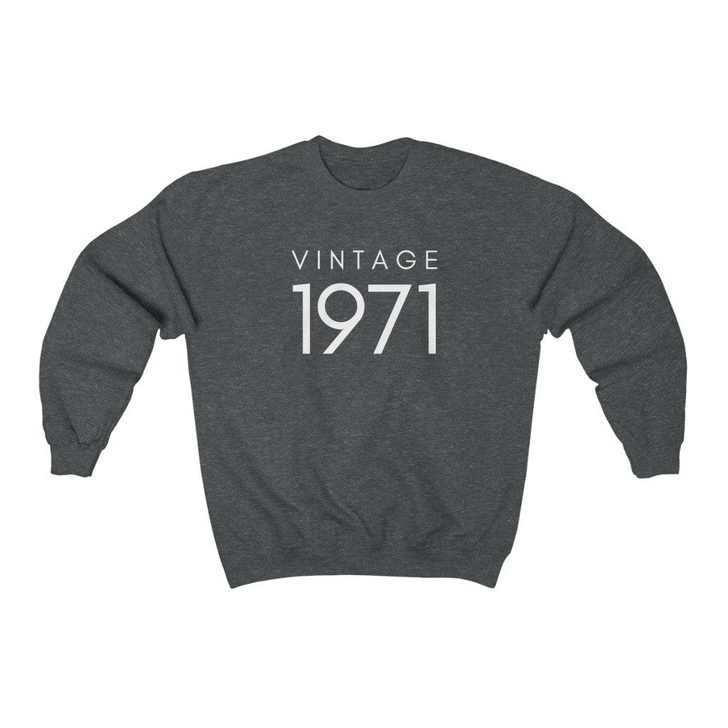 50th Birthday Sweater, Vintage 1971 Shirt, Fifty AF Shirt, Hello Fifty Sweatshirt, Funny 50th Birthday Gift, Unisex Crewneck, Gift for Him