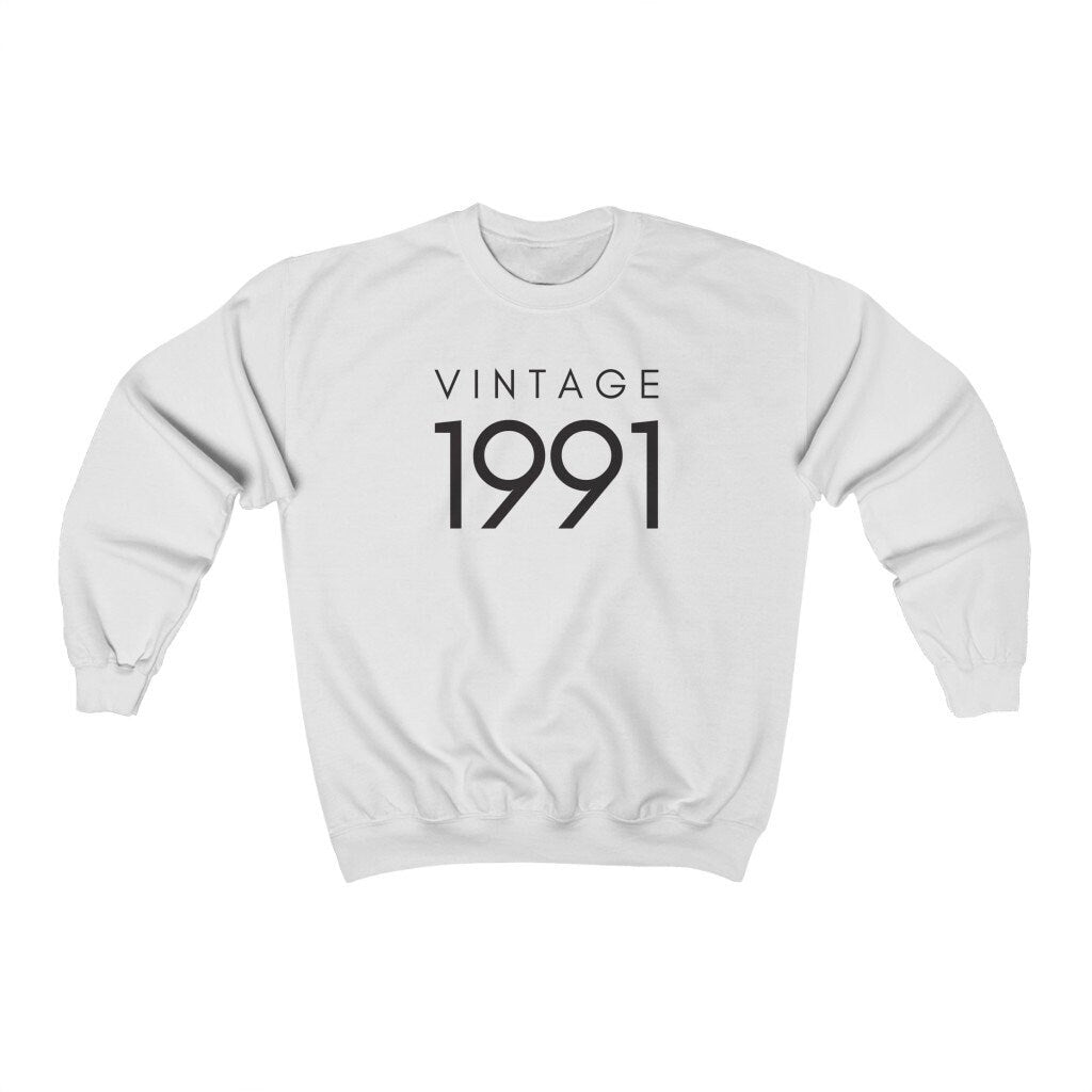 30th Birthday Sweater, Vintage 1991, Shirt for 30th Birthday Party, Hello Thirty Shirt, 30th Birthday Gift, Unisex Crewneck Sweatshirt