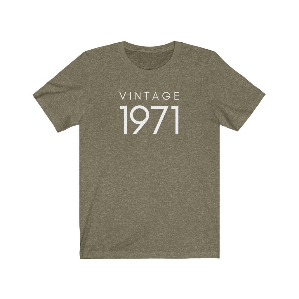 Vintage 1971 Shirt, 50th Birthday Tee, 50th Birthday Gift, 1971 Tee, Shirt for Birthday Party, Gift for 50th Birthday, Unisex Tshirt