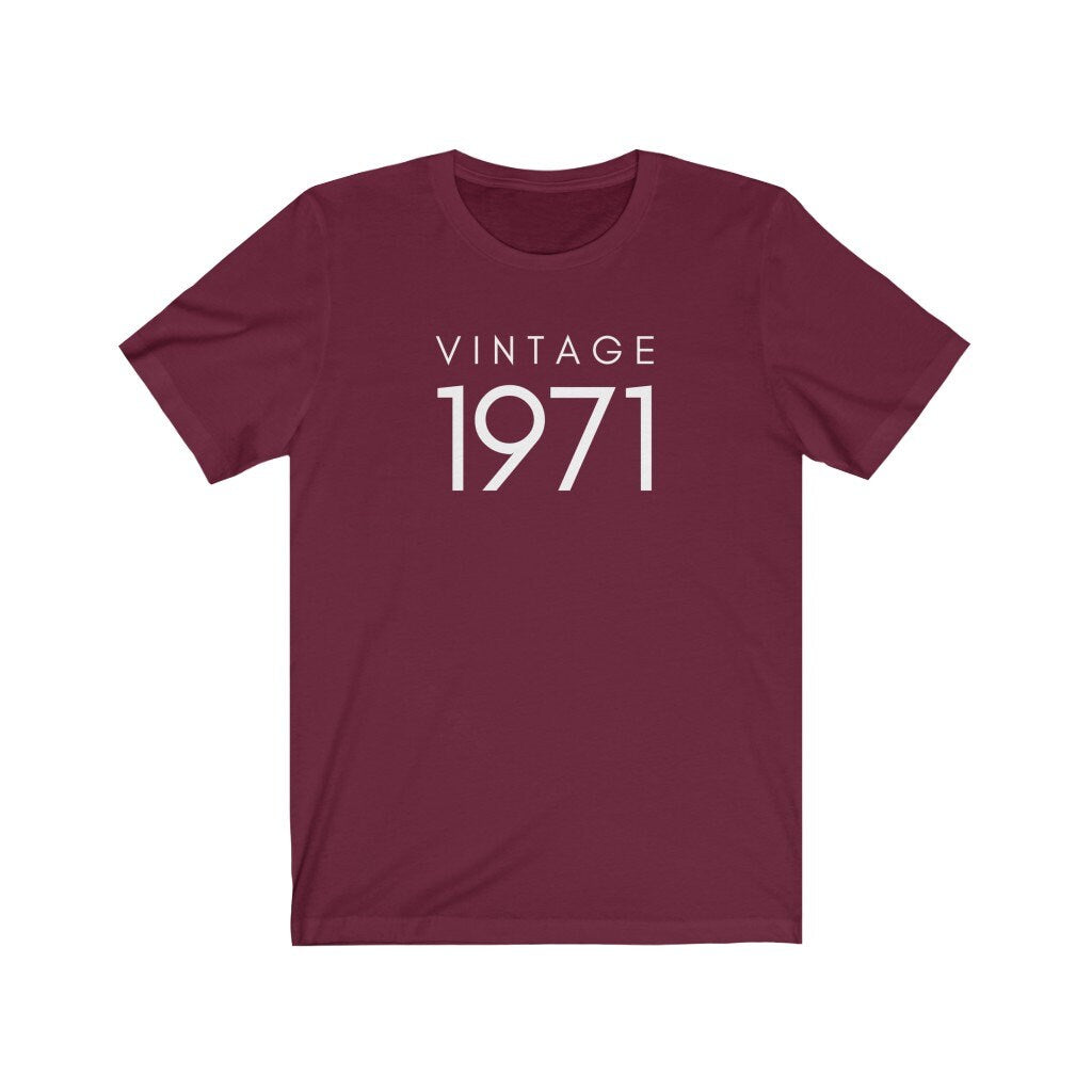 Vintage 1971 Shirt, 50th Birthday Tee, 50th Birthday Gift, 1971 Tee, Shirt for Birthday Party, Gift for 50th Birthday, Unisex Tshirt