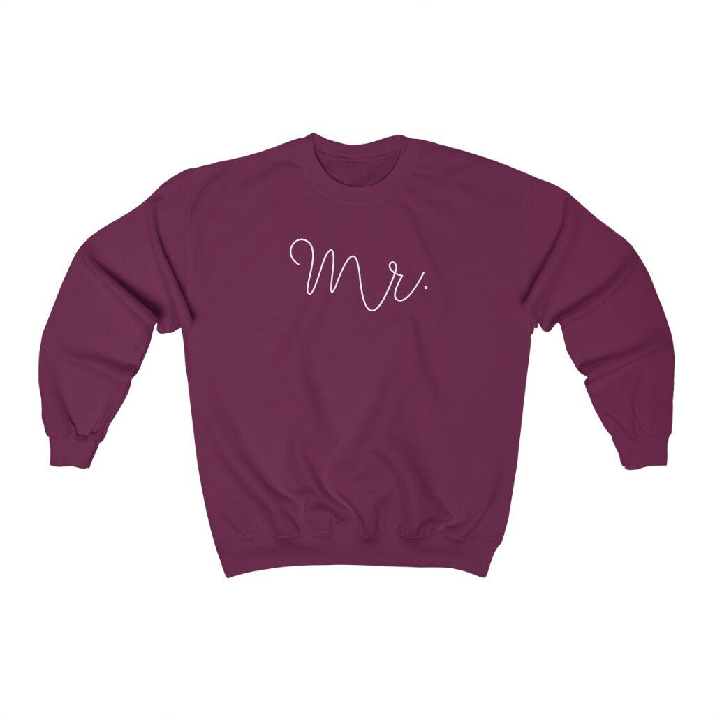 Mr. Sweatshirt, Fiancee Shirt, Gift for Groom, Marriage Gift, Marriage Proposal, Engagement Present, Just Married Sweater, Unisex Crewneck