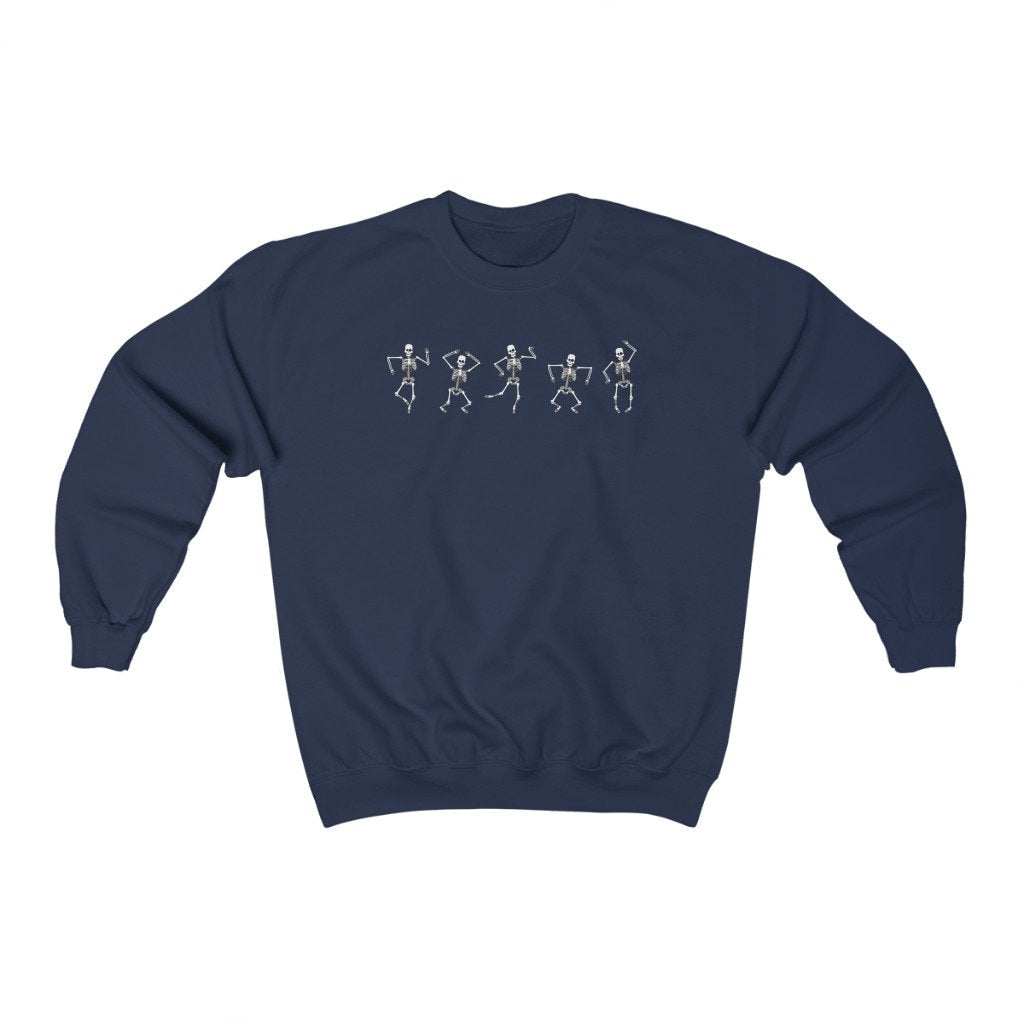 Dancing Skeleton Sweatshirt, Cute Halloween Sweater, Skeleton Crewneck, Spooky Jumper, Spooky Season, Halloween Party Shirt