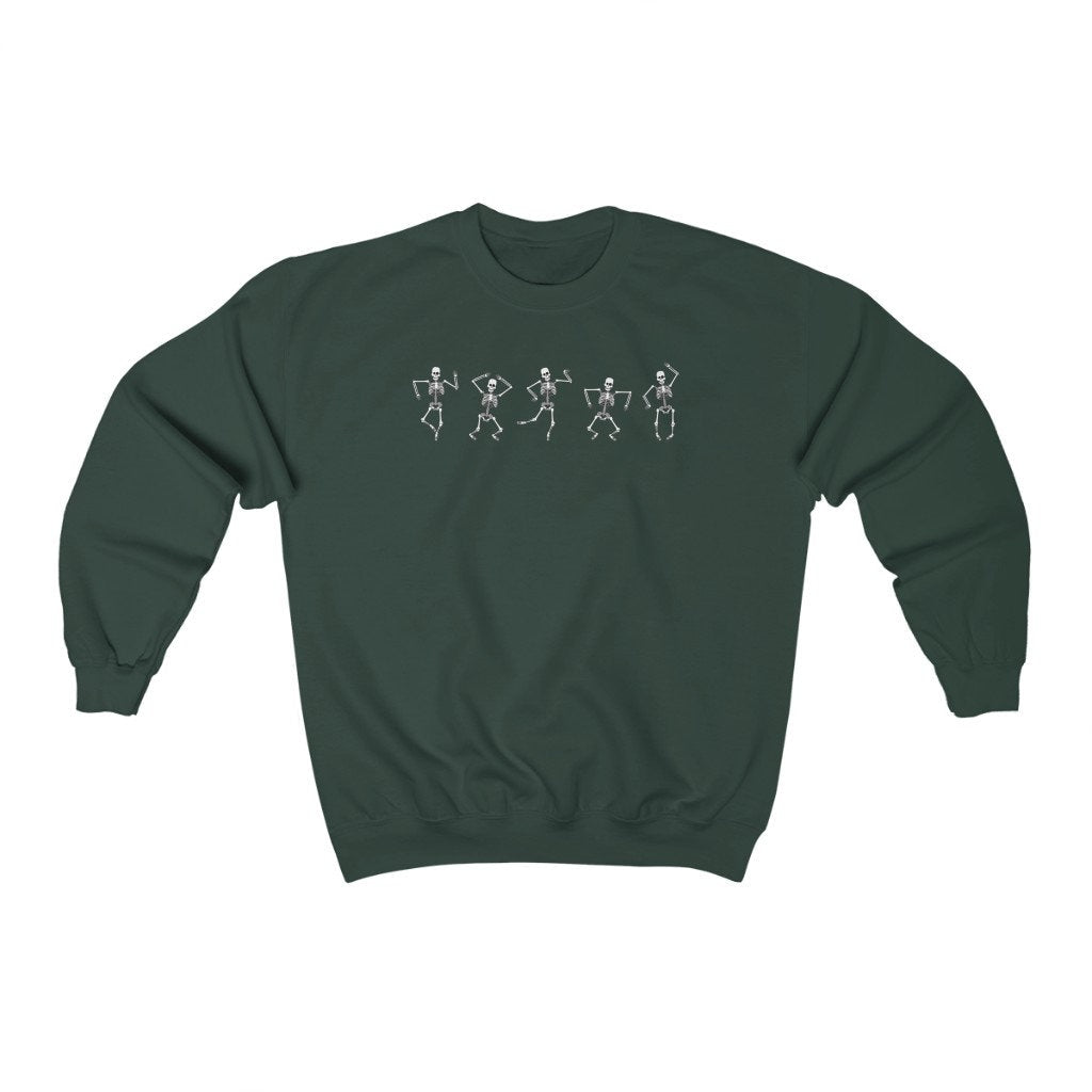 Dancing Skeleton Sweatshirt, Cute Halloween Sweater, Skeleton Crewneck, Spooky Jumper, Spooky Season, Halloween Party Shirt