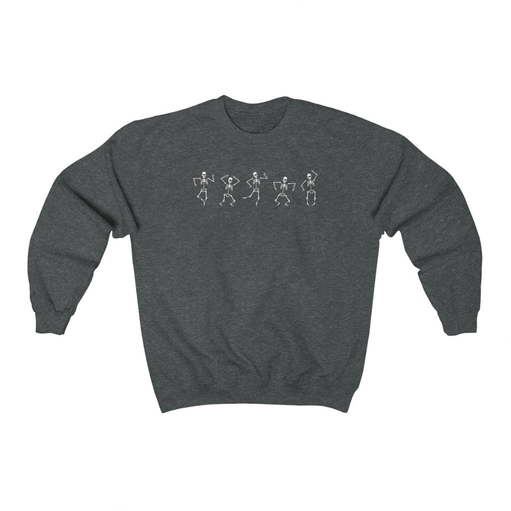 Dancing Skeleton Sweatshirt, Cute Halloween Sweater, Skeleton Crewneck, Spooky Jumper, Spooky Season, Halloween Party Shirt