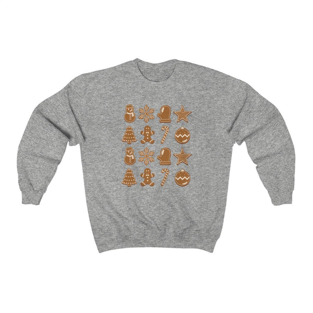 Gingerbread Sweatshirt, Ugly Christmas Sweater for Women, Cute Xmas Party Crewneck, Gingerbread Cookies Shirt, Holiday Pajamas, Gift for Her