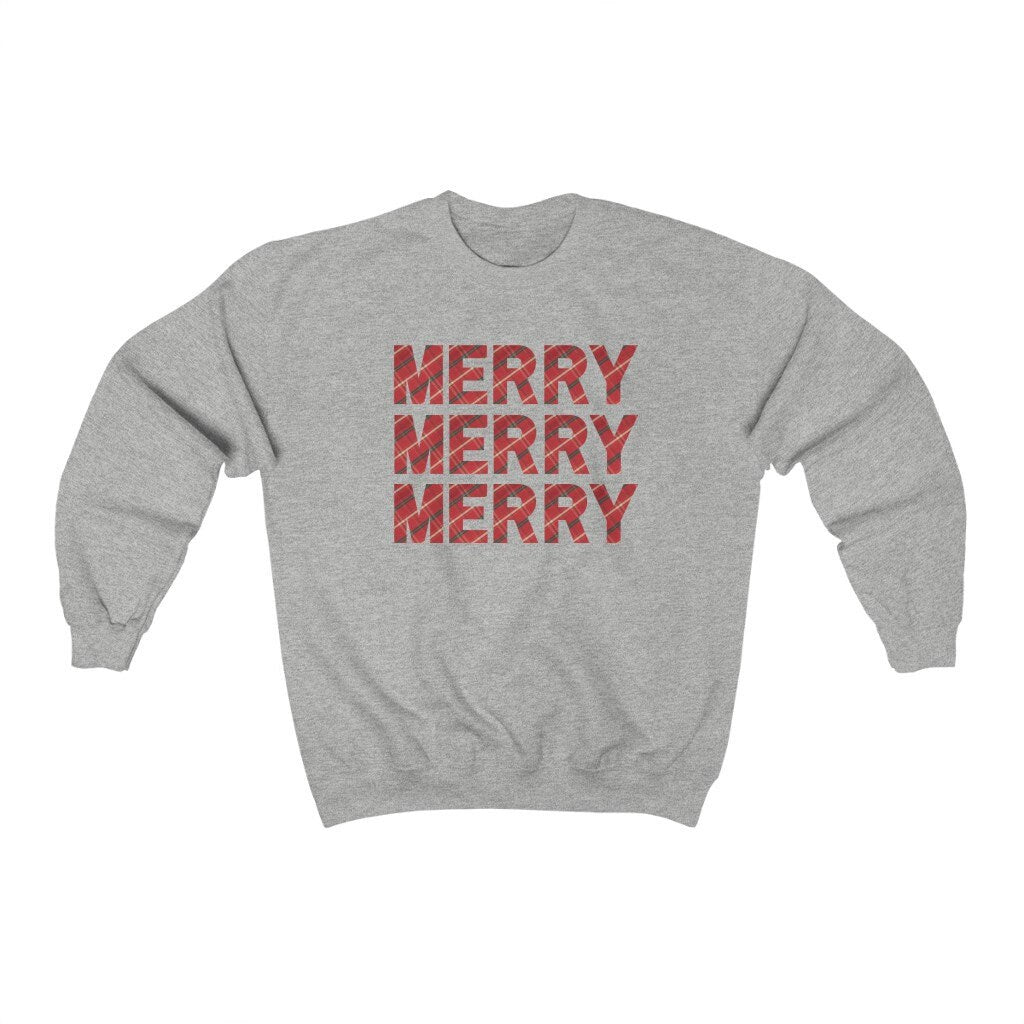 Christmas Sweatshirt, Xmas Jumper, Buffalo Plaid Crewneck, Ugly Christmas Sweater for Women, Christmas Pajamas, Cute Christmas Party Gift