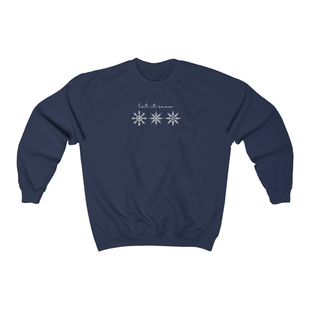 Let it Snow Sweatshirt, Ugly Christmas Sweater, Matching Family Christmas Shirts, Snowflake Crewneck, Cute Xmas Outfit, Holiday Party Jumper