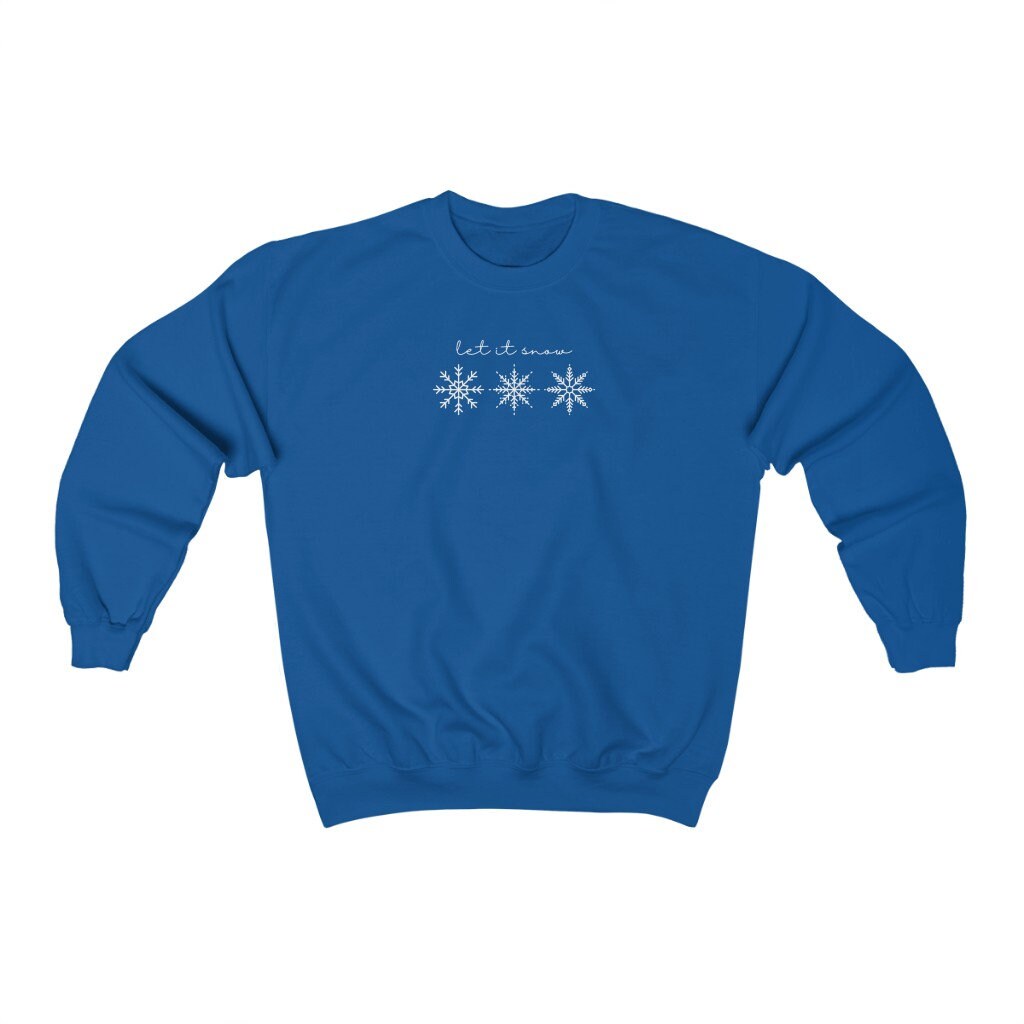 Let it Snow Sweatshirt, Ugly Christmas Sweater, Matching Family Christmas Shirts, Snowflake Crewneck, Cute Xmas Outfit, Holiday Party Jumper