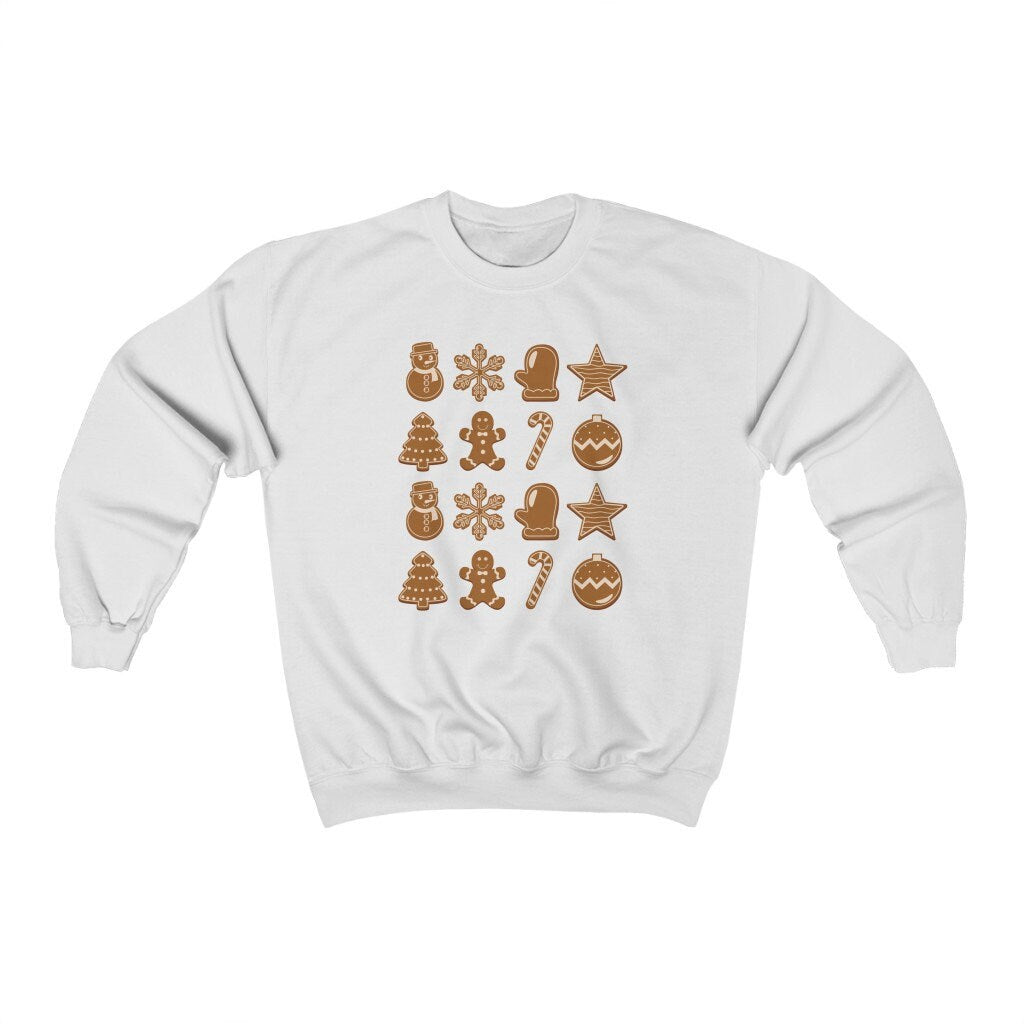Gingerbread Sweatshirt, Ugly Christmas Sweater for Women, Cute Xmas Party Crewneck, Gingerbread Cookies Shirt, Holiday Pajamas, Gift for Her