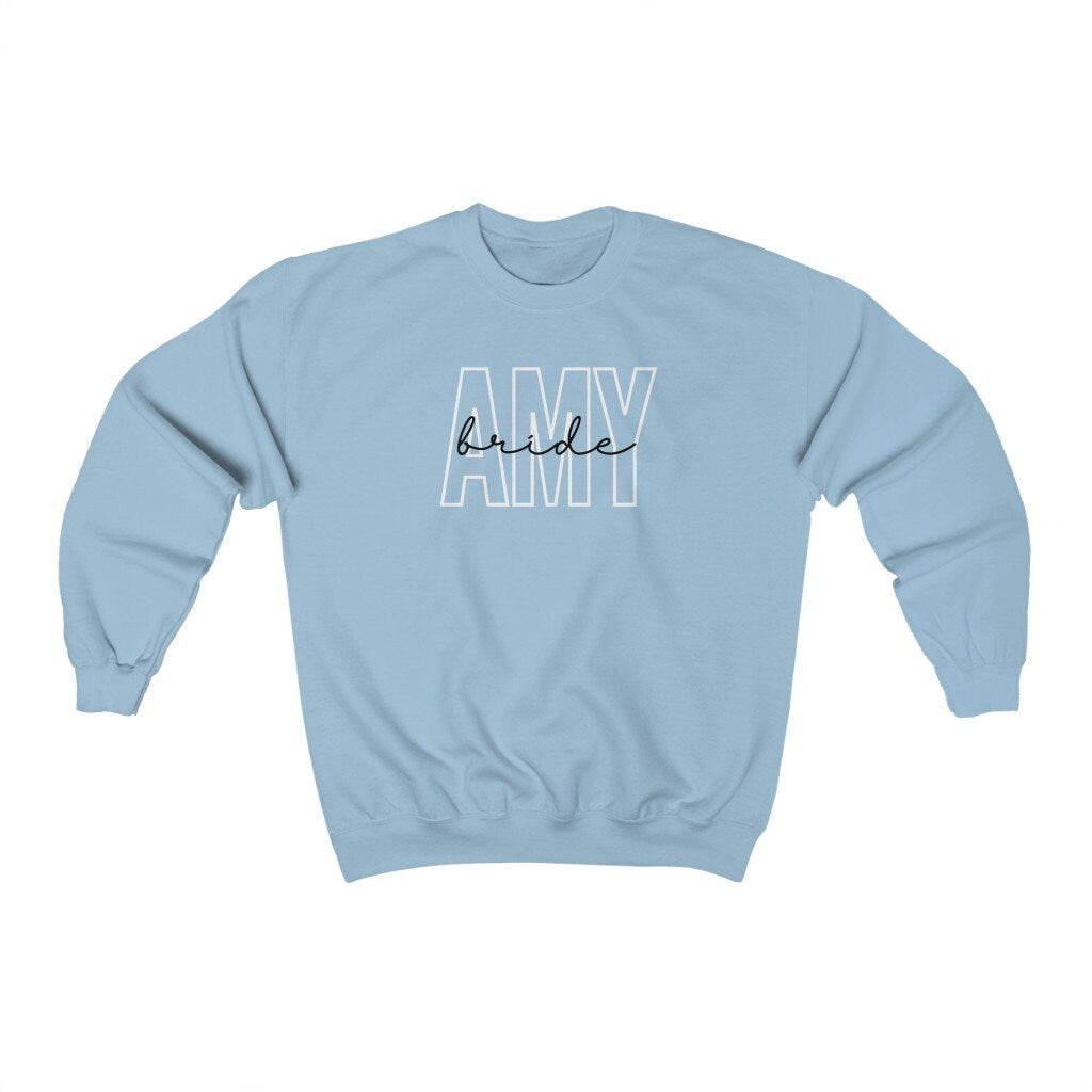 Custom Bride Sweatshirt, Personalized Bride Gift, Bachelorette Party Shirts, Newly Engaged Gifts, Future Mrs Sweater, Getting Ready Crewneck
