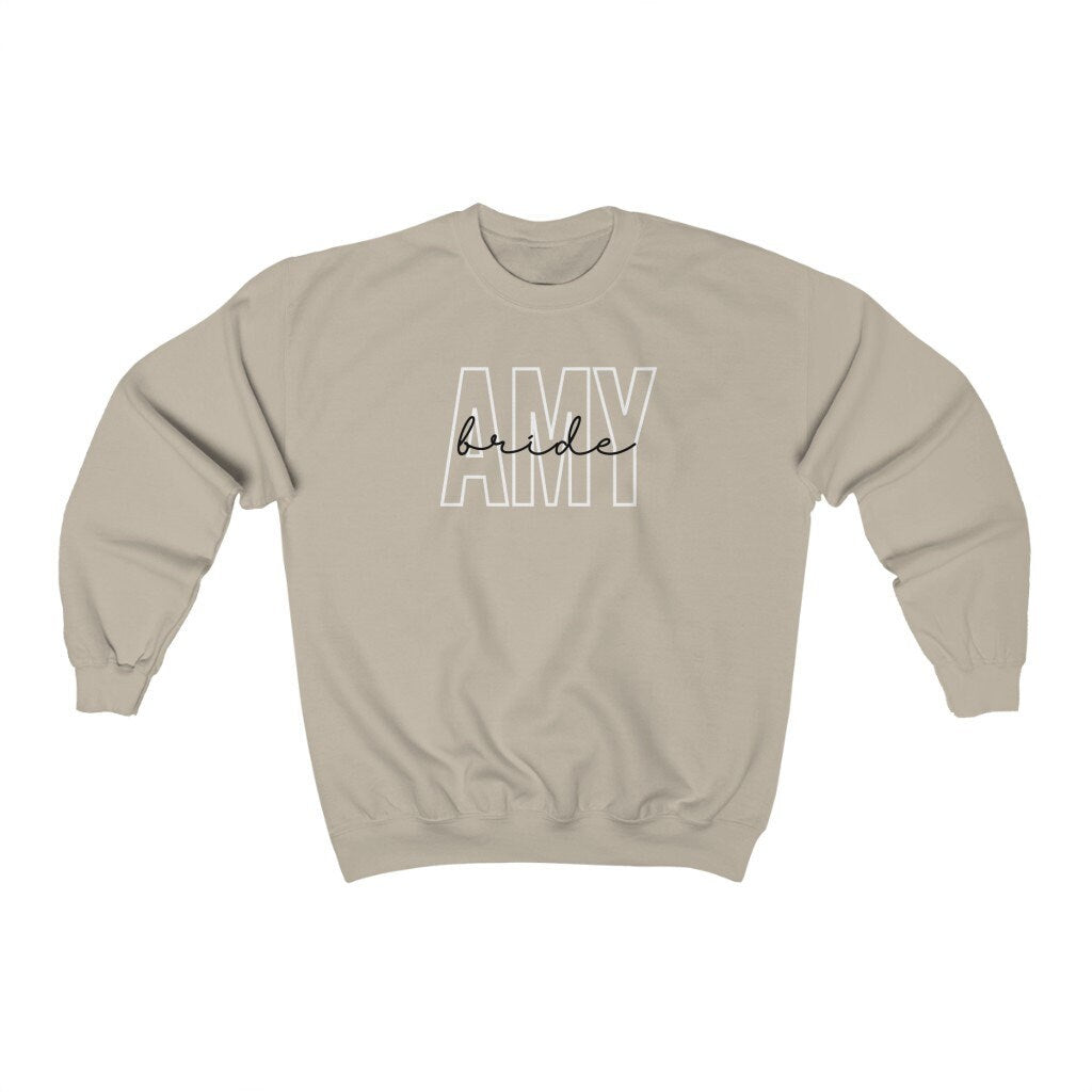 Custom Bride Sweatshirt, Personalized Bride Gift, Bachelorette Party Shirts, Newly Engaged Gifts, Future Mrs Sweater, Getting Ready Crewneck