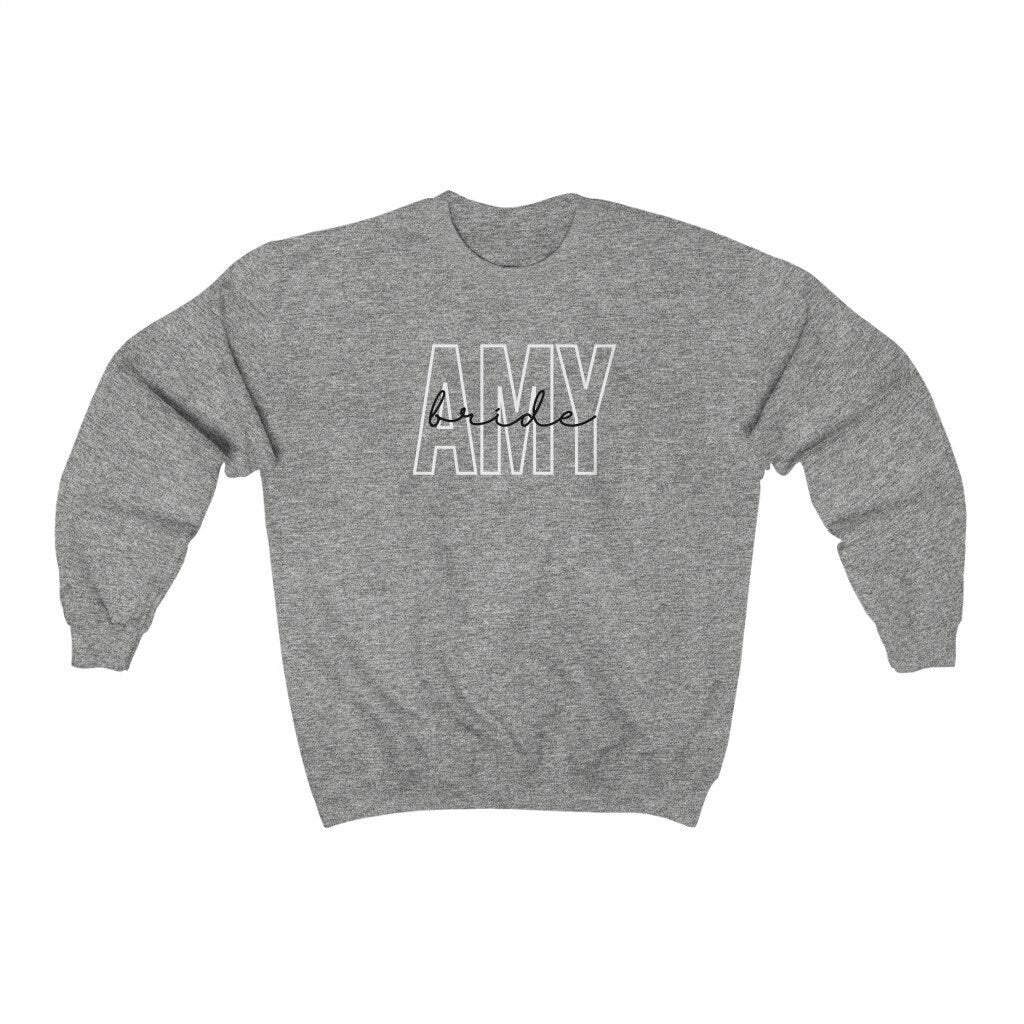 Custom Bride Sweatshirt, Personalized Bride Gift, Bachelorette Party Shirts, Newly Engaged Gifts, Future Mrs Sweater, Getting Ready Crewneck