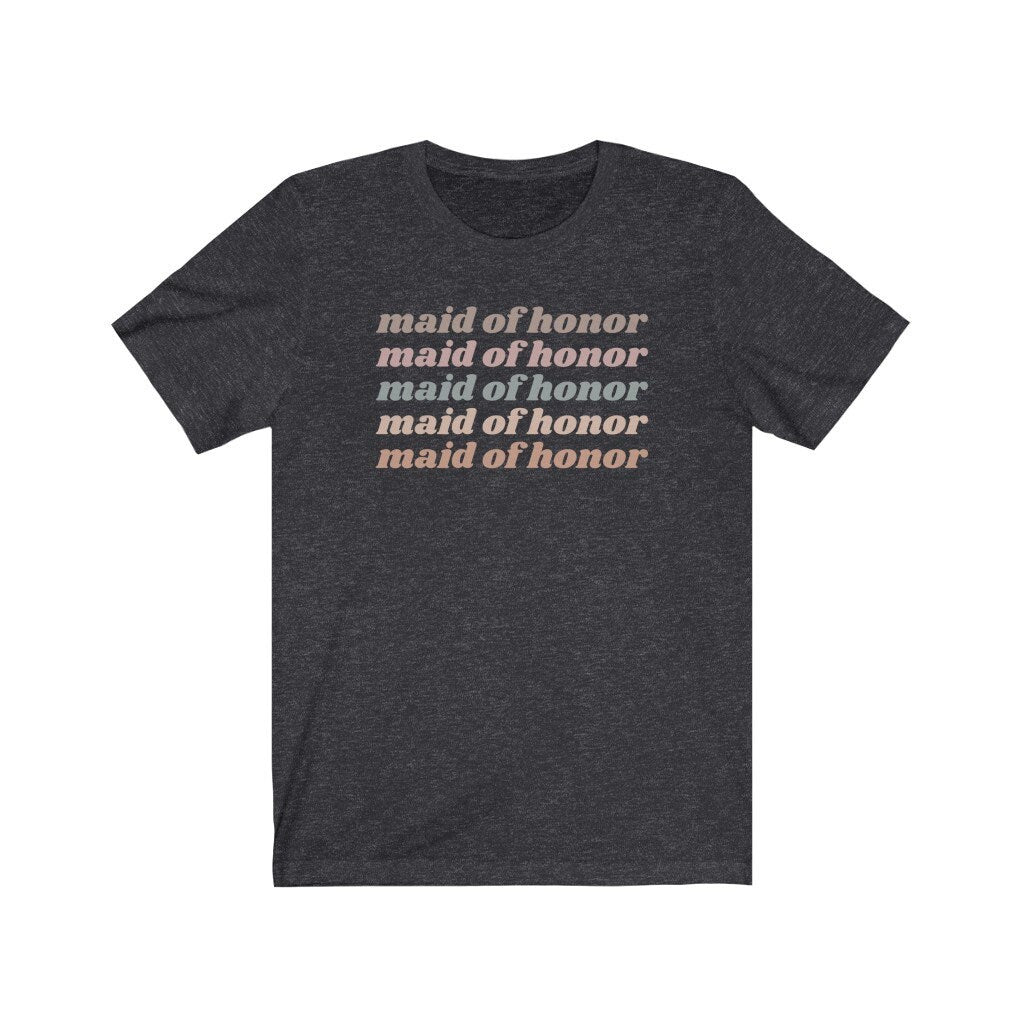 Maid of Honor Shirt, Bridesmaid Tee, Maid of Honour Gift, Bachelorette Party Shirts, Bridal Party Gifts, Retro Graphic Tees, Wedding Day