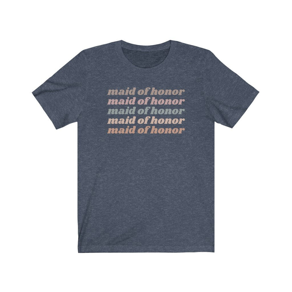 Maid of Honor Shirt, Bridesmaid Tee, Maid of Honour Gift, Bachelorette Party Shirts, Bridal Party Gifts, Retro Graphic Tees, Wedding Day