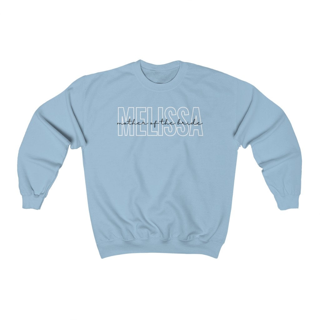 Mother of the Bride Sweatshirt, Gift from Daughter, MOB Shirt, Wedding Day, Personalized Gift for Mom, Custom Crewneck Sweater