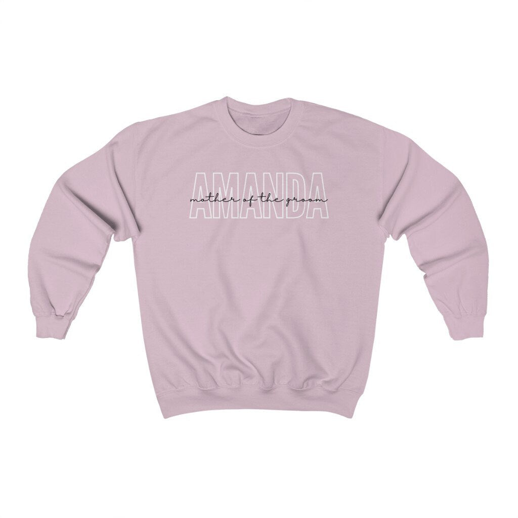 Mother of the Groom Sweatshirt, Personalized Gift from Bride, Mother in Law Wedding Gift, Custom Crewneck Sweater, Wedding Day Shirts