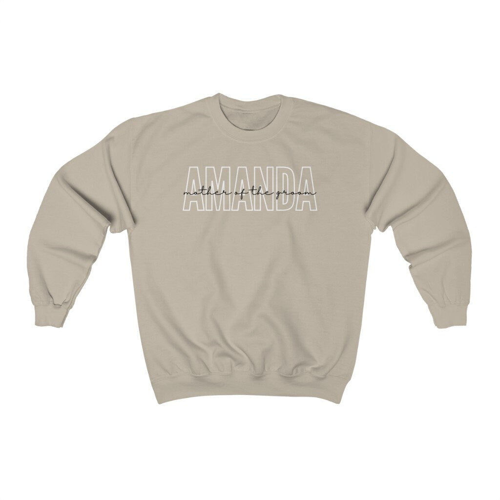 Mother of the Groom Sweatshirt, Personalized Gift from Bride, Mother in Law Wedding Gift, Custom Crewneck Sweater, Wedding Day Shirts