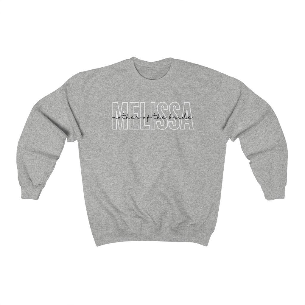 Mother of the Bride Sweatshirt, Gift from Daughter, MOB Shirt, Wedding Day, Personalized Gift for Mom, Custom Crewneck Sweater