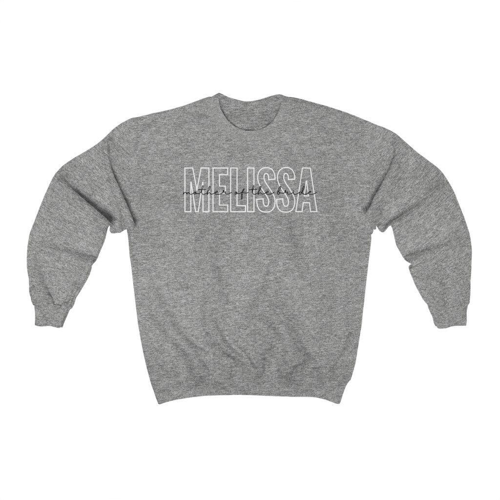 Mother of the Bride Sweatshirt, Gift from Daughter, MOB Shirt, Wedding Day, Personalized Gift for Mom, Custom Crewneck Sweater