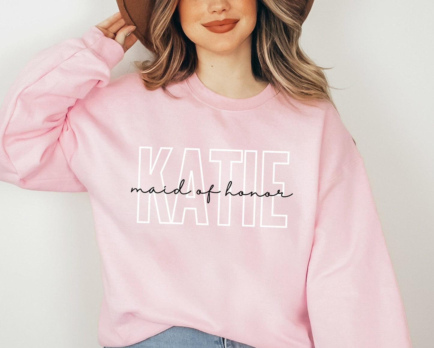 Maid Of Honor Sweatshirt, Custom MOH Shirt, Personalized Bridesmaid Proposal Gift, Wedding Day, Bridal Shower Gift, Bachelorette Party Gifts
