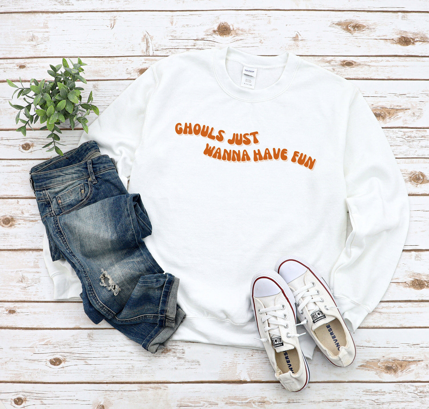 Retro Halloween Sweatshirt, Ghouls Just Wanna Have Fun Sweater, Ghouls Night Out Crewneck, Cute Groovy Fall Shirt, Halloween Party Pullover
