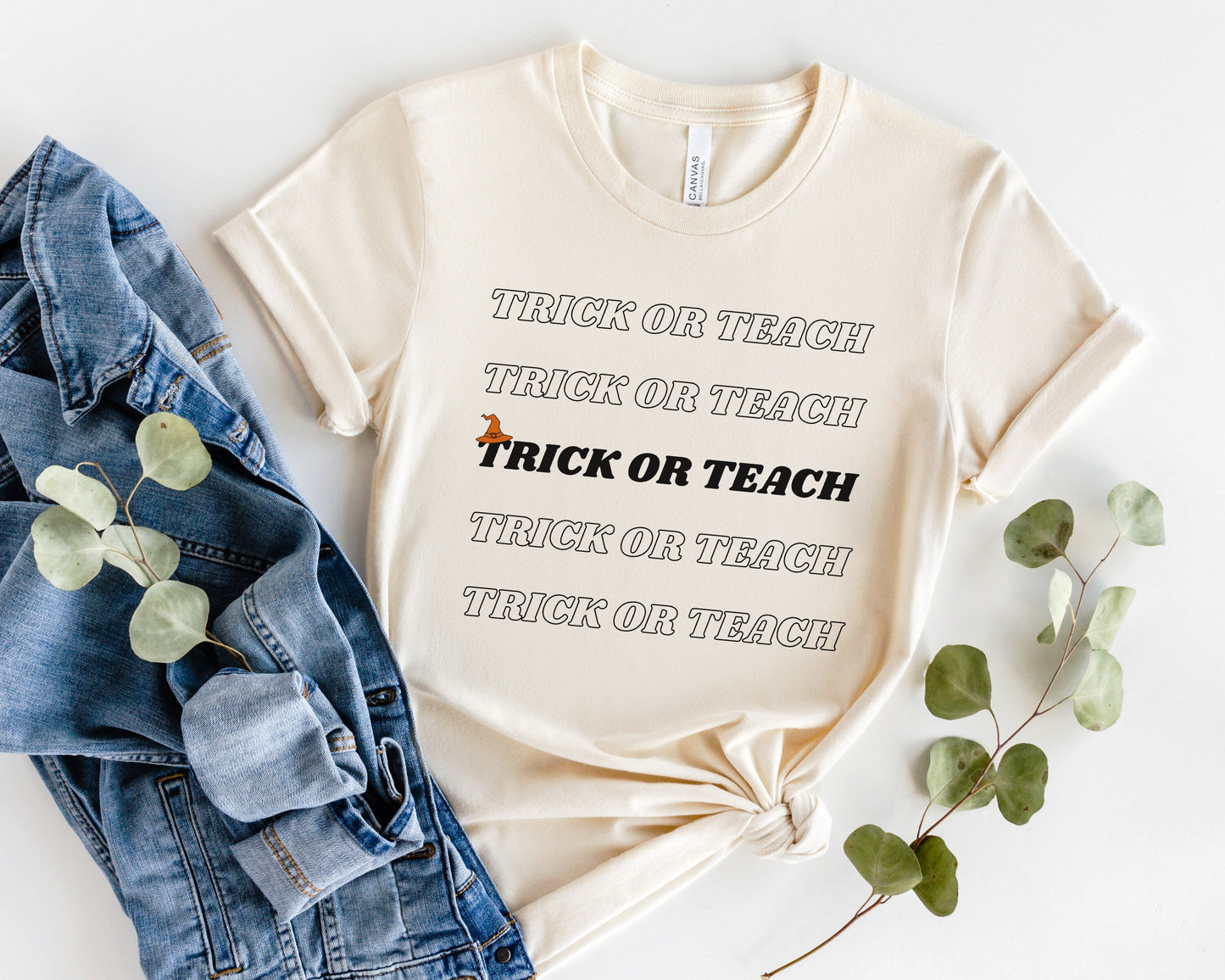 Halloween Teacher Shirt, Trick Or Teach Tee, Funny Teacher T-Shirt for Halloween, Halloween Party Clothing, Spooky Elementary Teacher Shirt