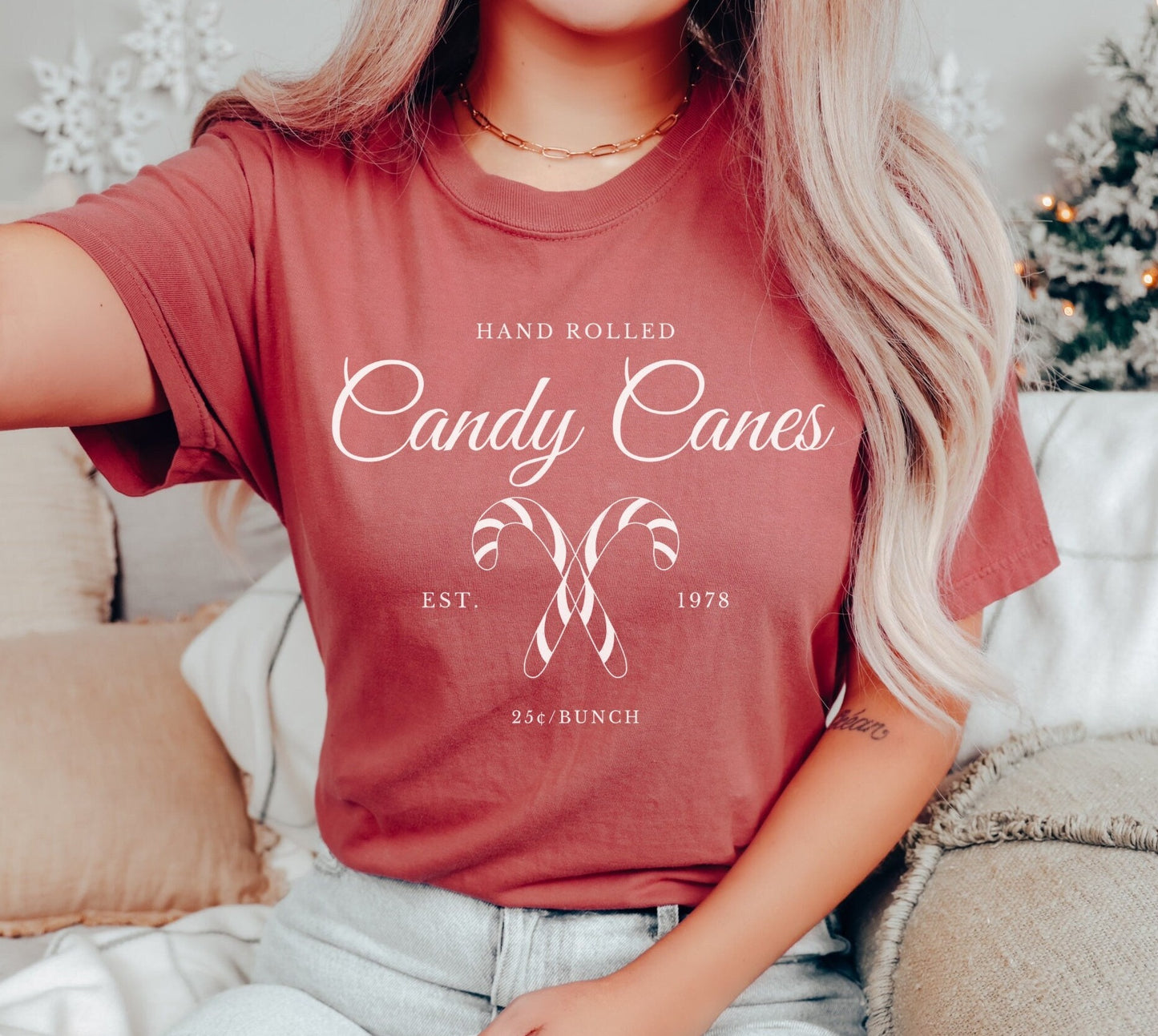 Christmas Shirt Comfort Colors®, Old Fashioned Candy Canes Tee, Vintage Christmas Party Tshirt, Secret Santa Gift, Holiday Clothing