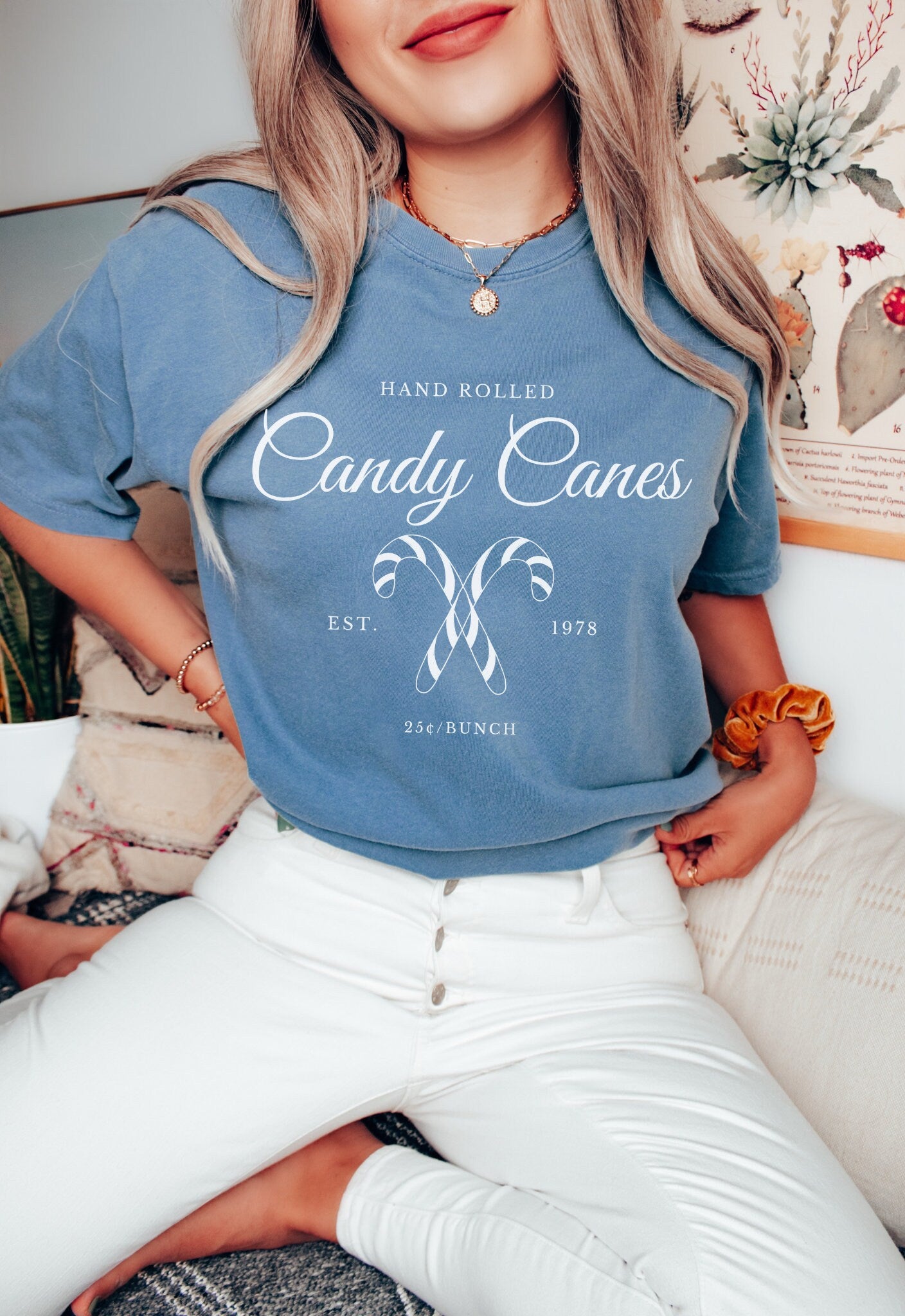 Christmas Shirt Comfort Colors®, Old Fashioned Candy Canes Tee, Vintage Christmas Party Tshirt, Secret Santa Gift, Holiday Clothing