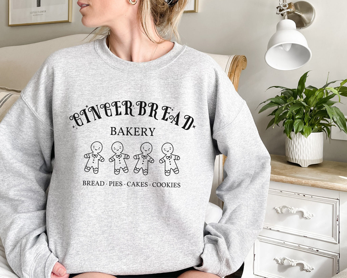 Gingerbread Christmas Sweatshirt, Gingerbread Bakery Crewneck Sweater, Holiday Party Shirt, Xmas Morning Jumper, Matching Family Pullovers
