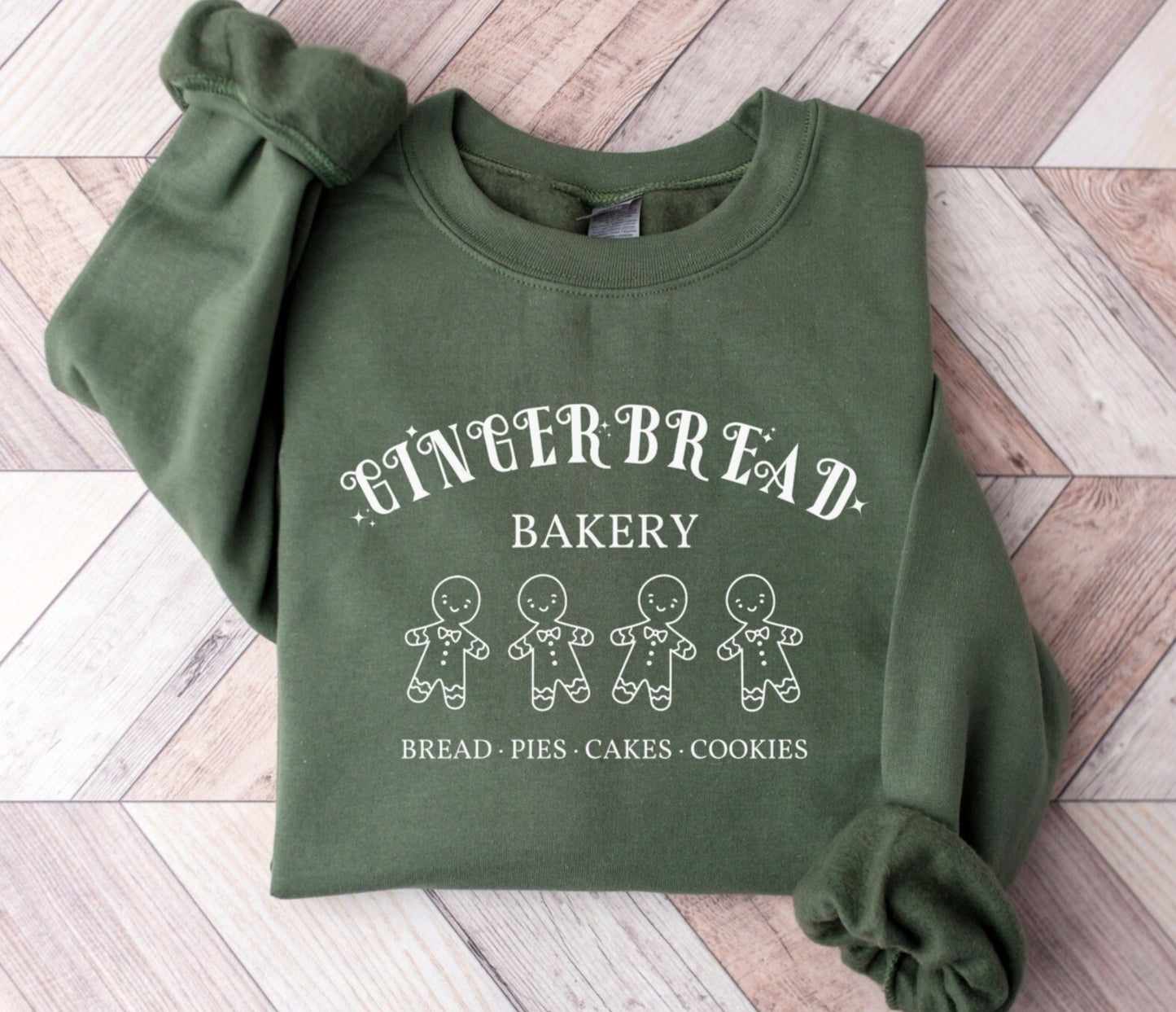 Gingerbread Christmas Sweatshirt, Gingerbread Bakery Crewneck Sweater, Holiday Party Shirt, Xmas Morning Jumper, Matching Family Pullovers