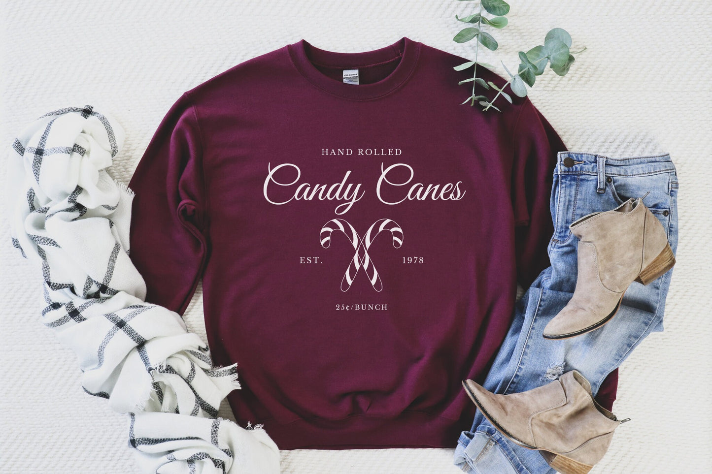Candy Cane Sweatshirt, Vintage Christmas Crewneck Sweater, Holiday Party Shirt, Ugly Christmas Jumper, Cute Secret Santa Gift, Xmas Pajamas