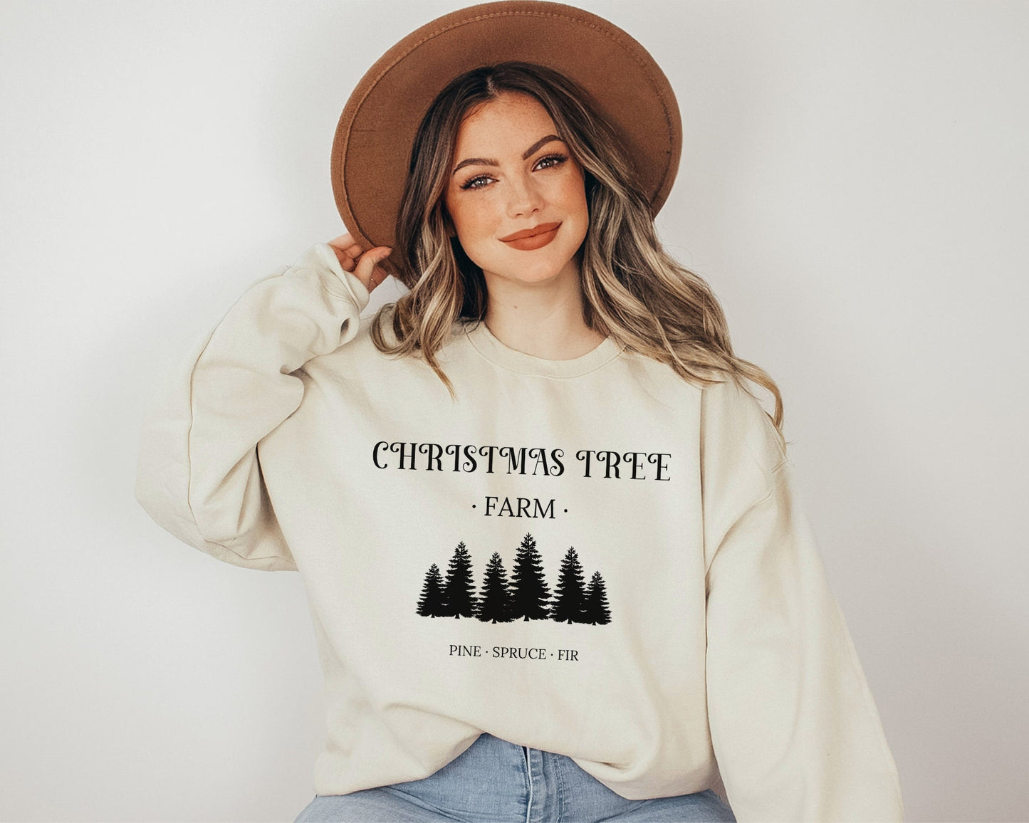 Christmas Tree Farm Sweatshirt, Farm Fresh Trees Crewneck Sweater, Aesthetic Xmas Shirt, Cute Holiday Party Pullover, Secret Santa Gift