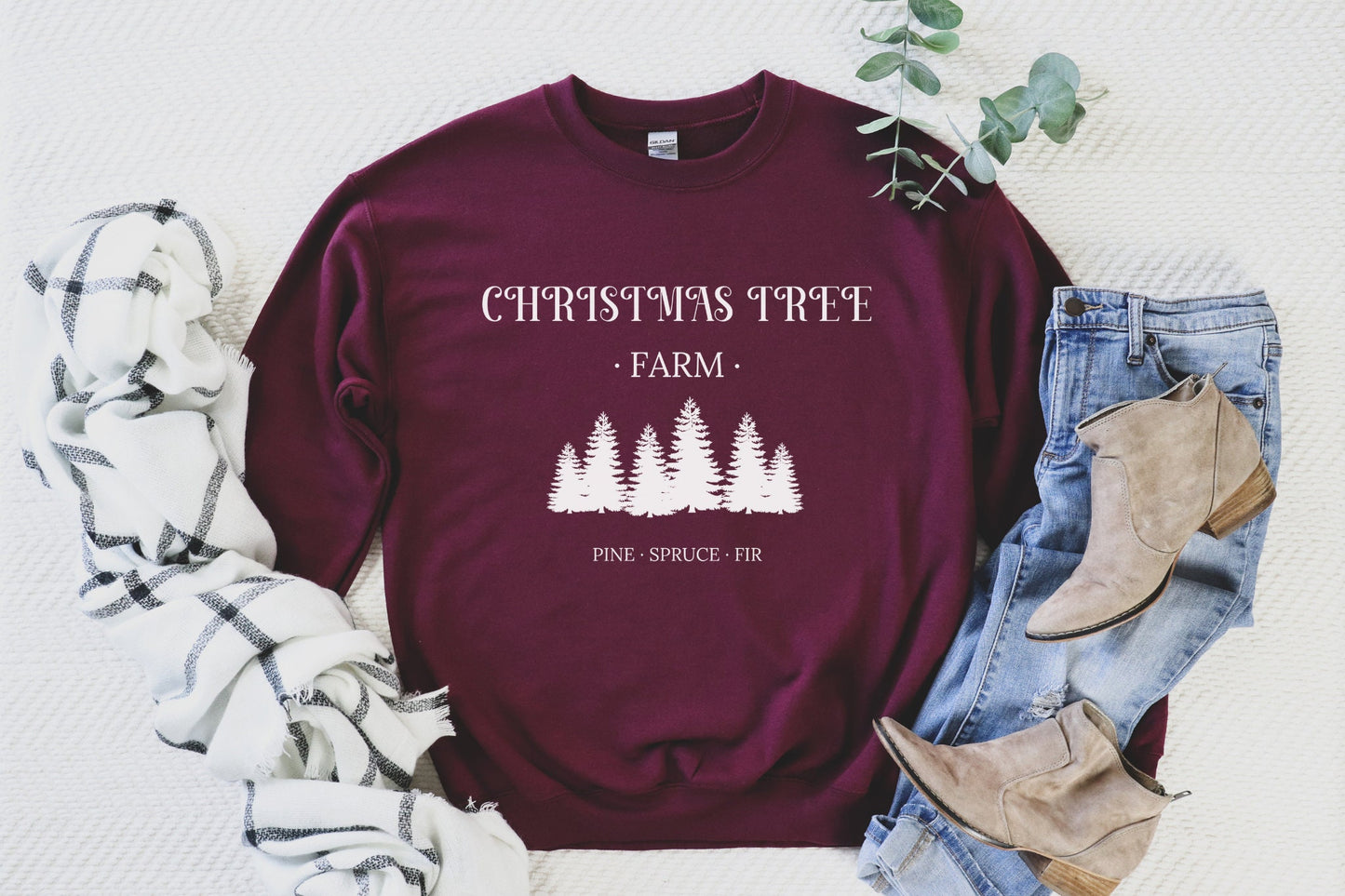 Christmas Tree Farm Sweatshirt, Farm Fresh Trees Crewneck Sweater, Aesthetic Xmas Shirt, Cute Holiday Party Pullover, Secret Santa Gift