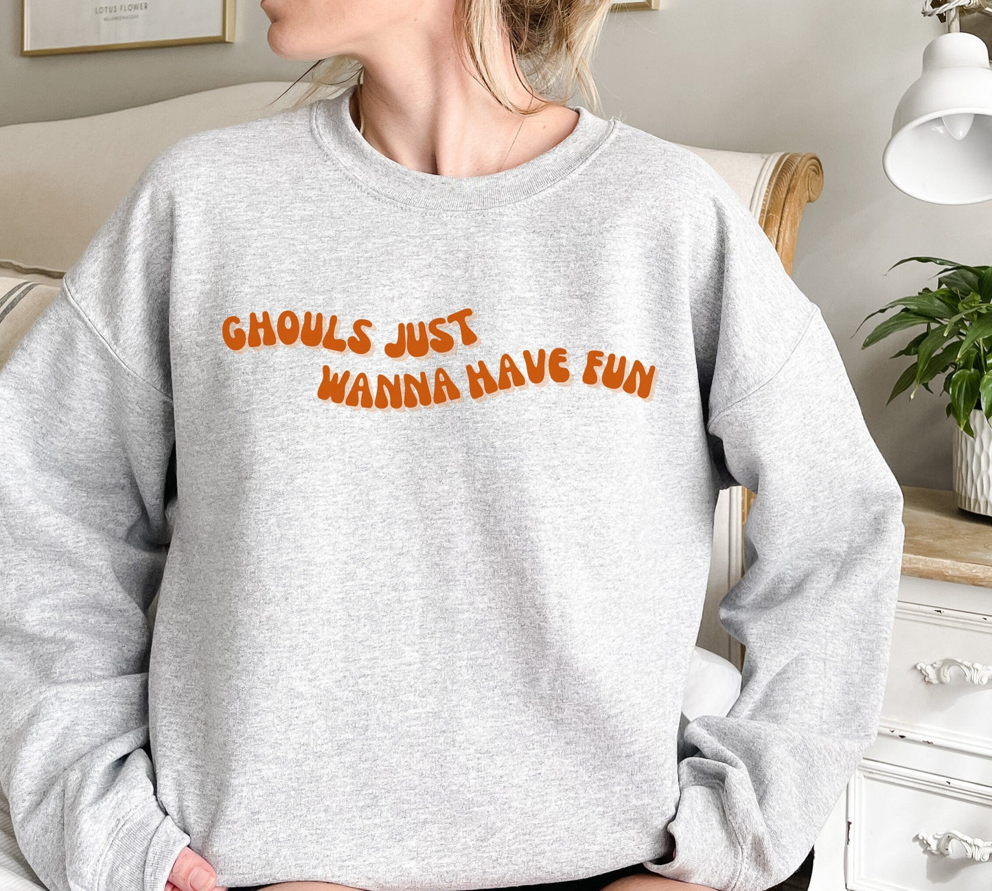 Retro Halloween Sweatshirt, Ghouls Just Wanna Have Fun Sweater, Ghouls Night Out Crewneck, Cute Groovy Fall Shirt, Halloween Party Pullover