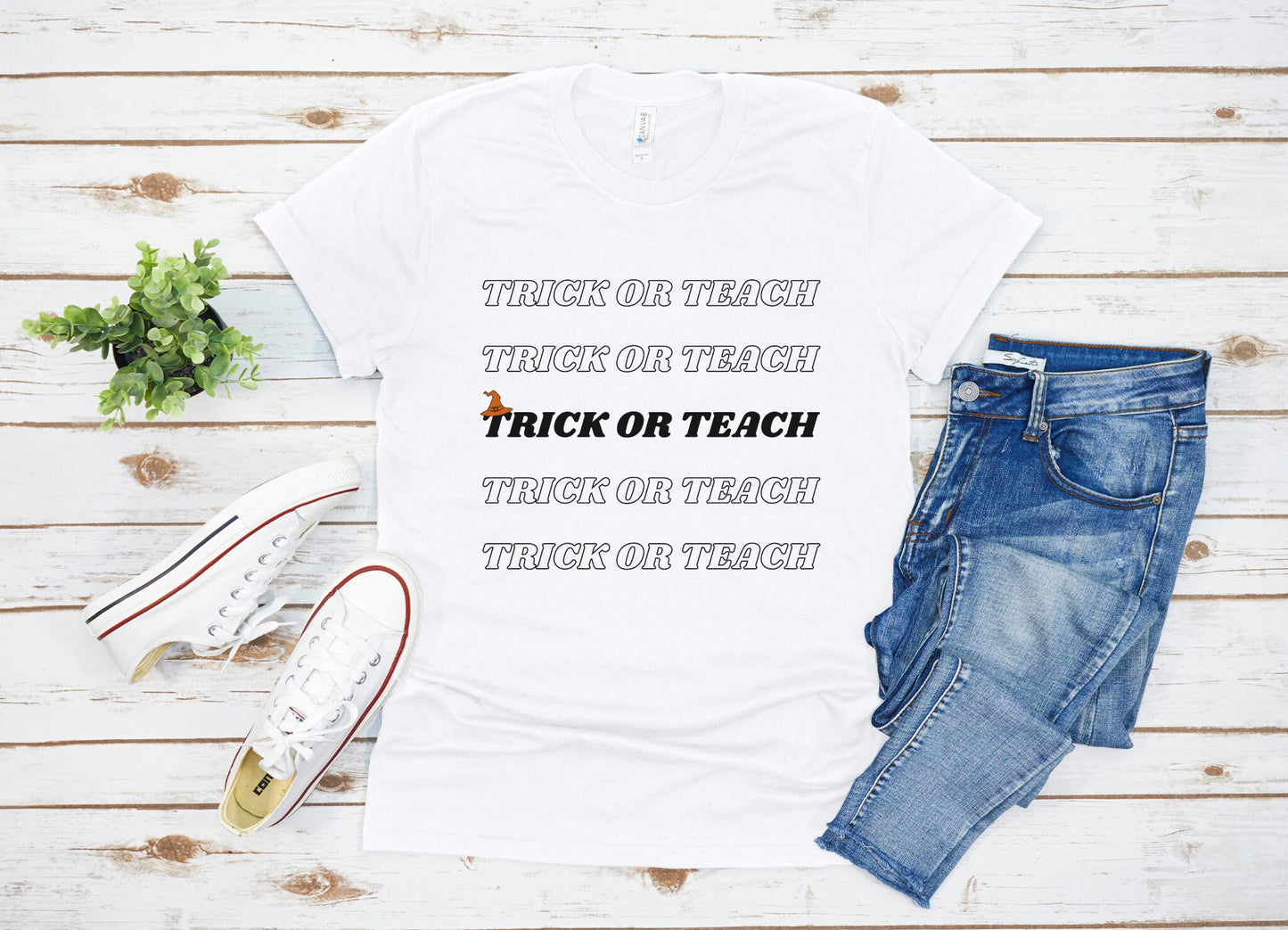Halloween Teacher Shirt, Trick Or Teach Tee, Funny Teacher T-Shirt for Halloween, Halloween Party Clothing, Spooky Elementary Teacher Shirt