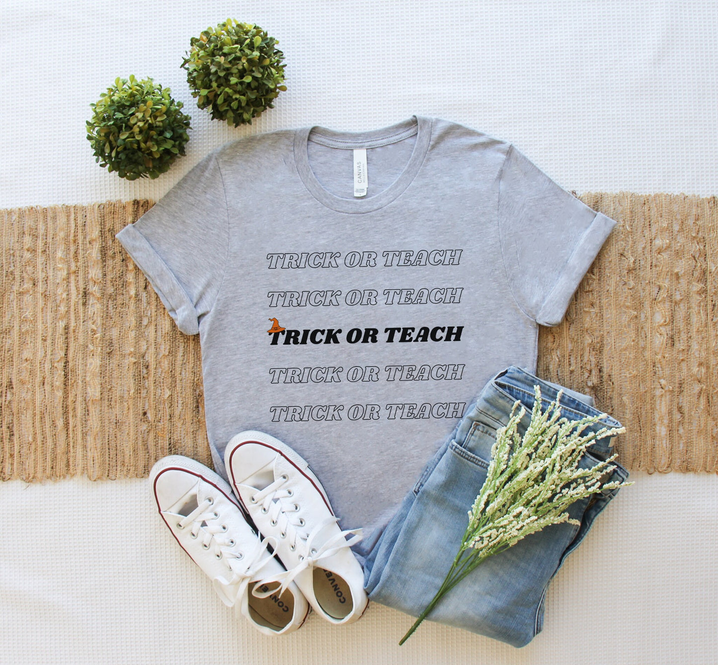 Halloween Teacher Shirt, Trick Or Teach Tee, Funny Teacher T-Shirt for Halloween, Halloween Party Clothing, Spooky Elementary Teacher Shirt